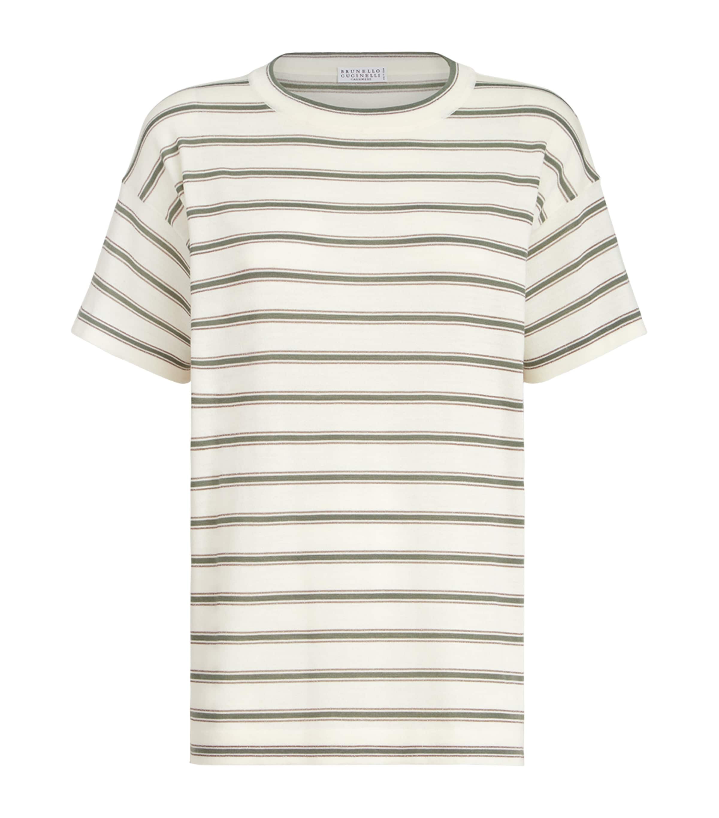 Virgin Wool-Cashmere Striped T-Shirt CIH19 Image 1