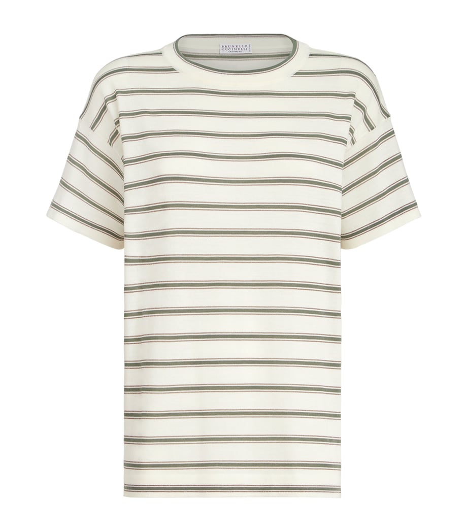 Virgin Wool-Cashmere Striped T-Shirt CIH19 Image 1