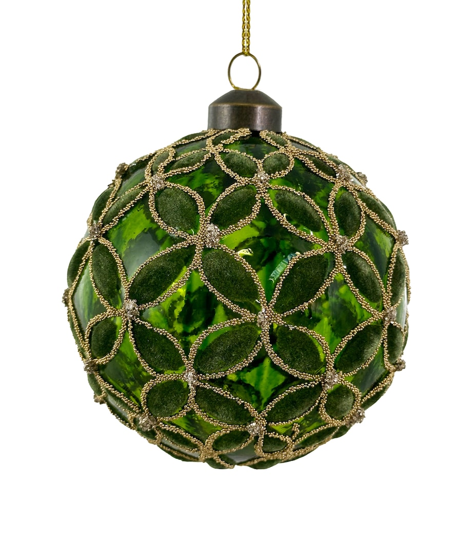 Shishi Velvet Circle-Pattern Bauble Green Image 1