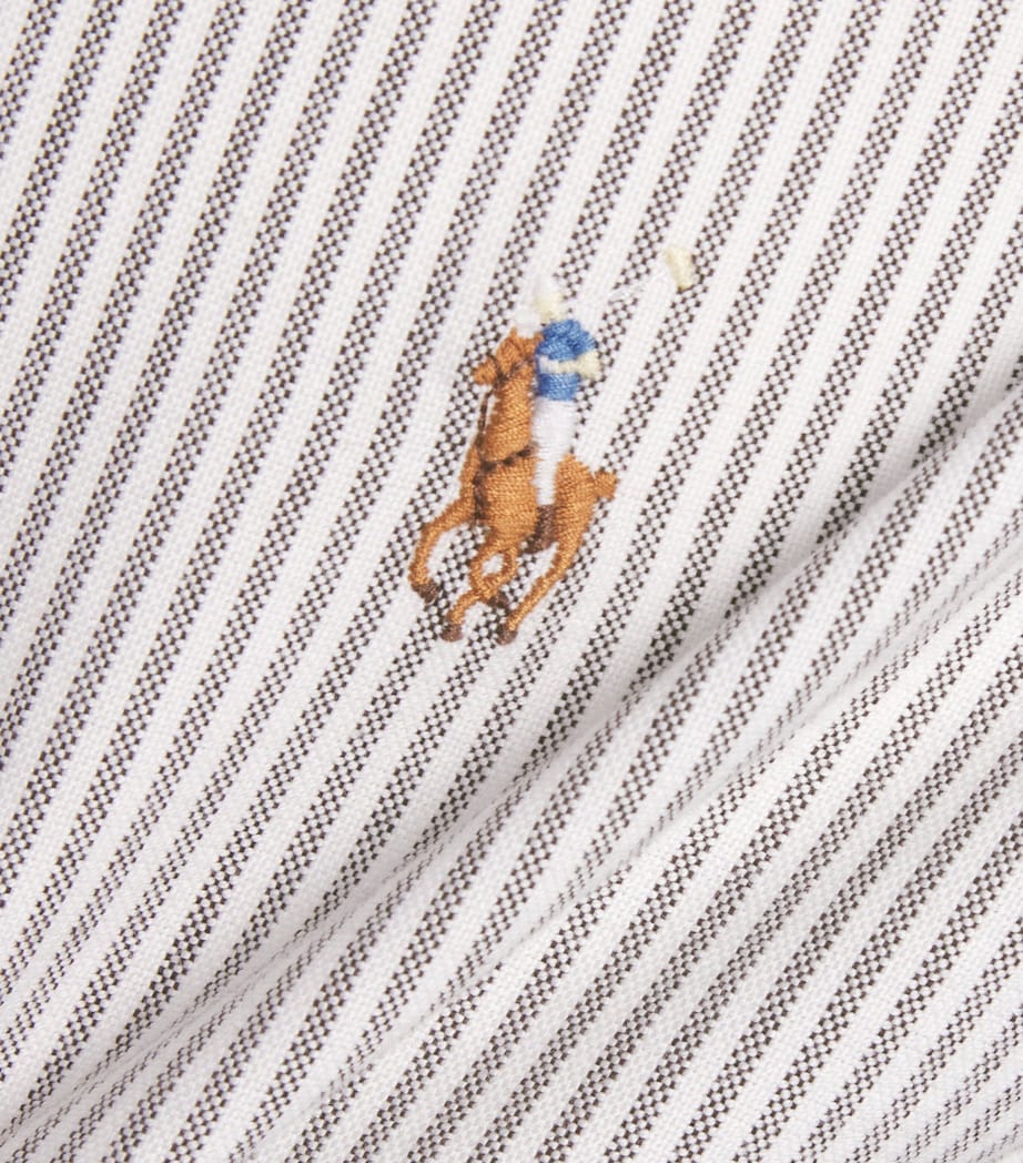 Polo Ralph Lauren Mens Cotton Stripe Shirt Nutmeg Brn Wht Image 6