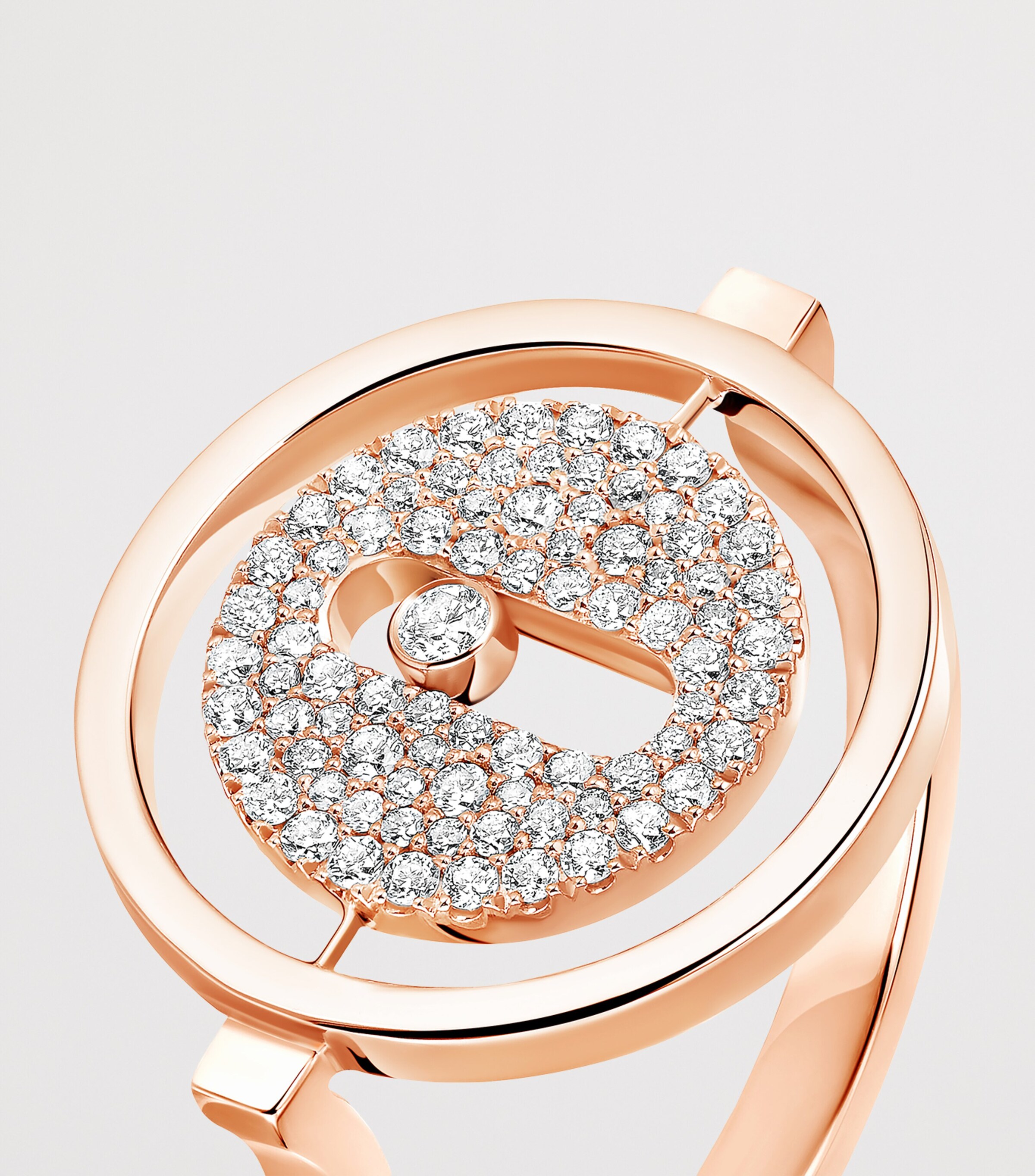 Messika Lucky Move Rose Gold and Diamond Ring Pink Gold Image 3