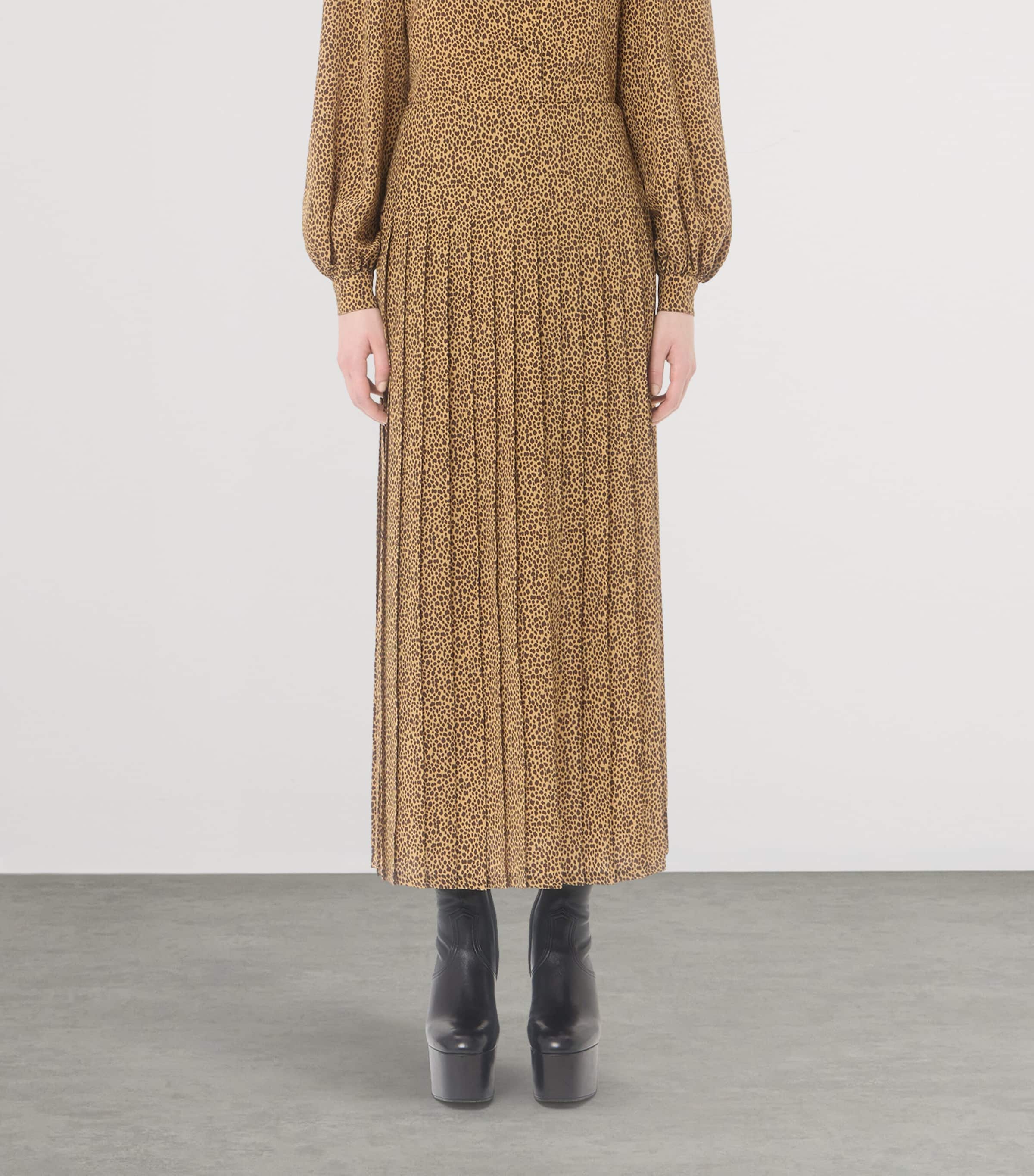 Valentino Womens Silk Pleated Maxi Skirt Image 3