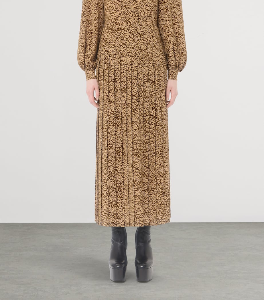 Valentino Womens Silk Pleated Maxi Skirt Image 3