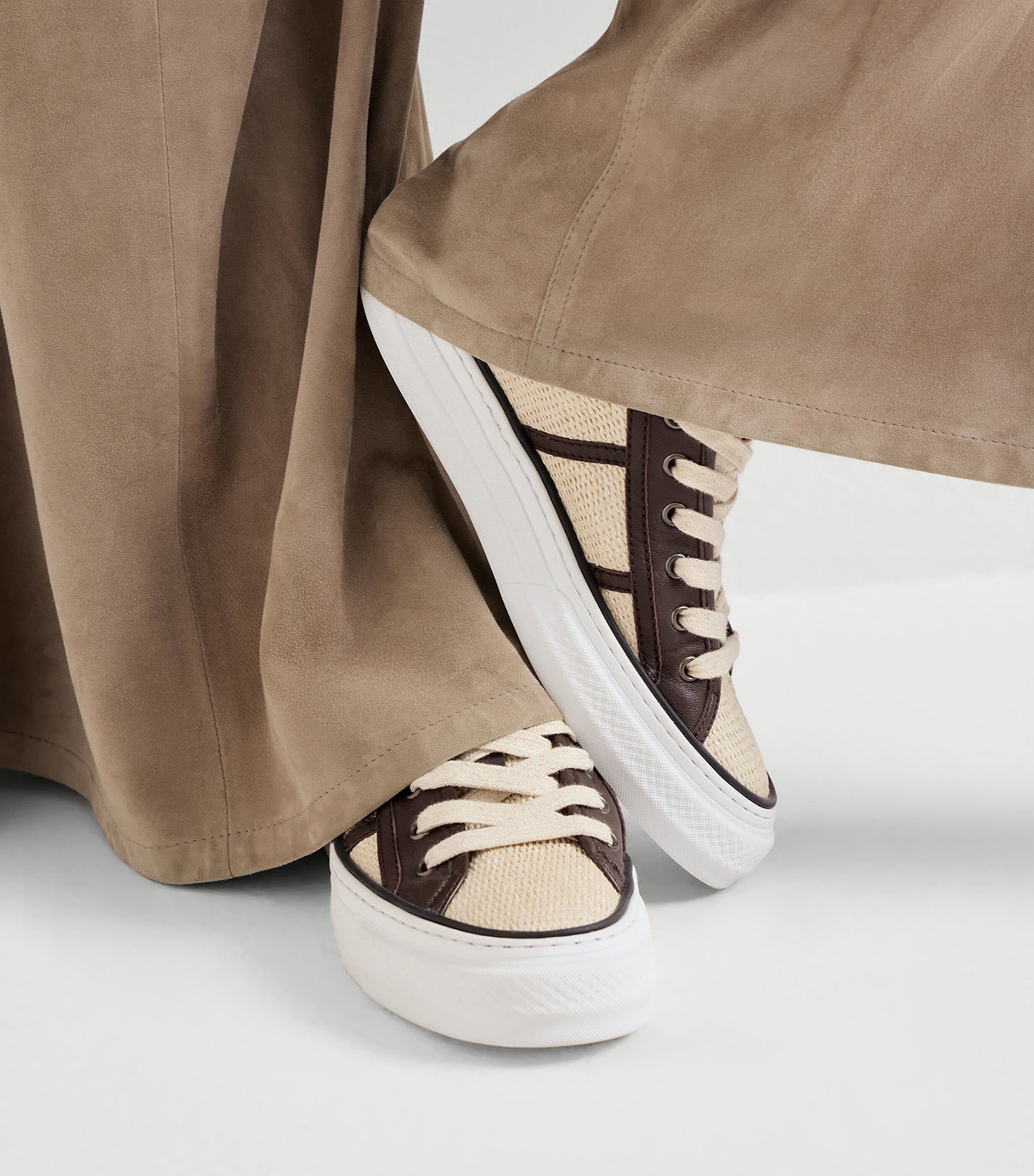 Brunello Cucinelli Techno Raffia Low-Top Sneakers Image 4
