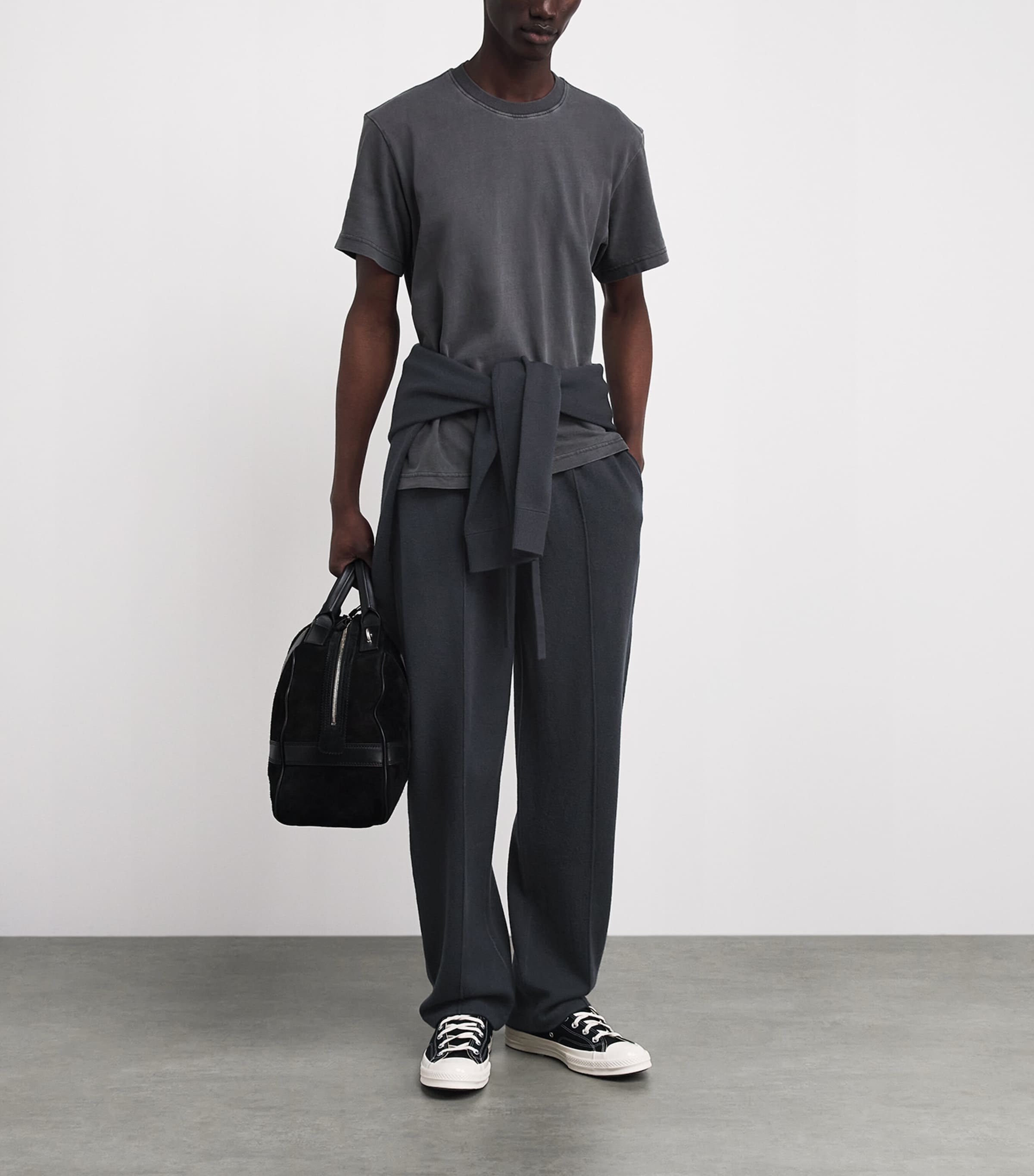 PAIGE Mens Knitted Cremonesi Sweatpants Storm Image 2