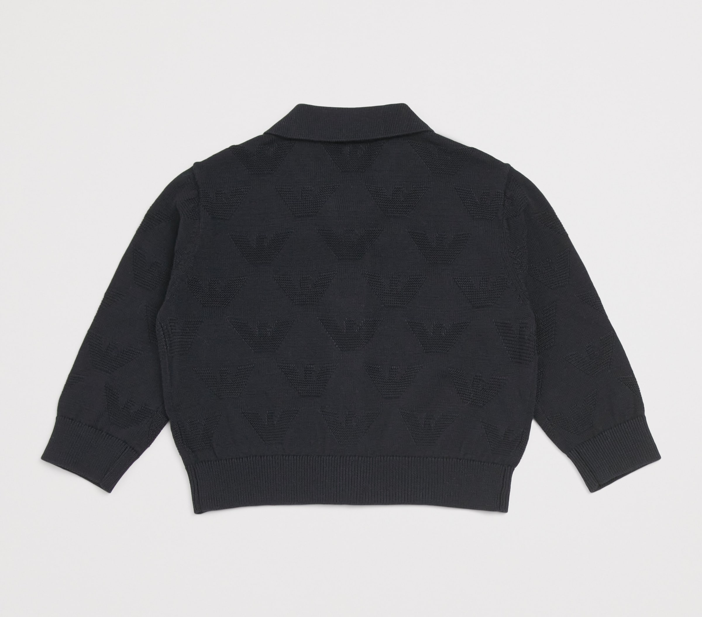 Eagle-Jacquard Cardigan (6-36 Months) ICONICO 0920 BLU NAV Image 2