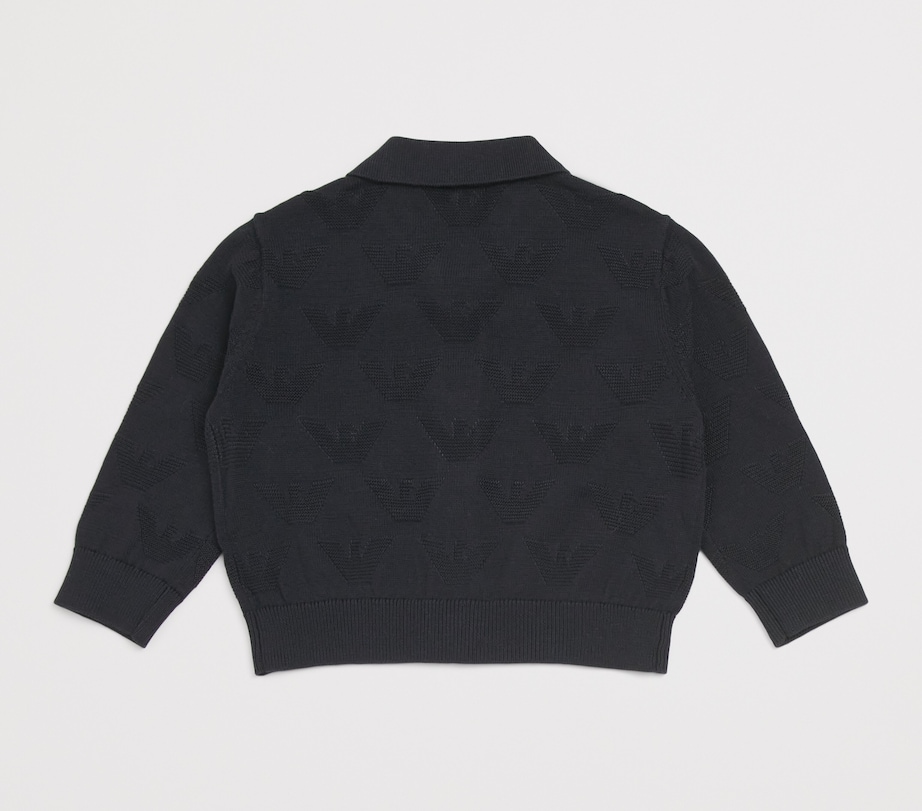 Eagle-Jacquard Cardigan (6-36 Months) ICONICO 0920 BLU NAV Image 2