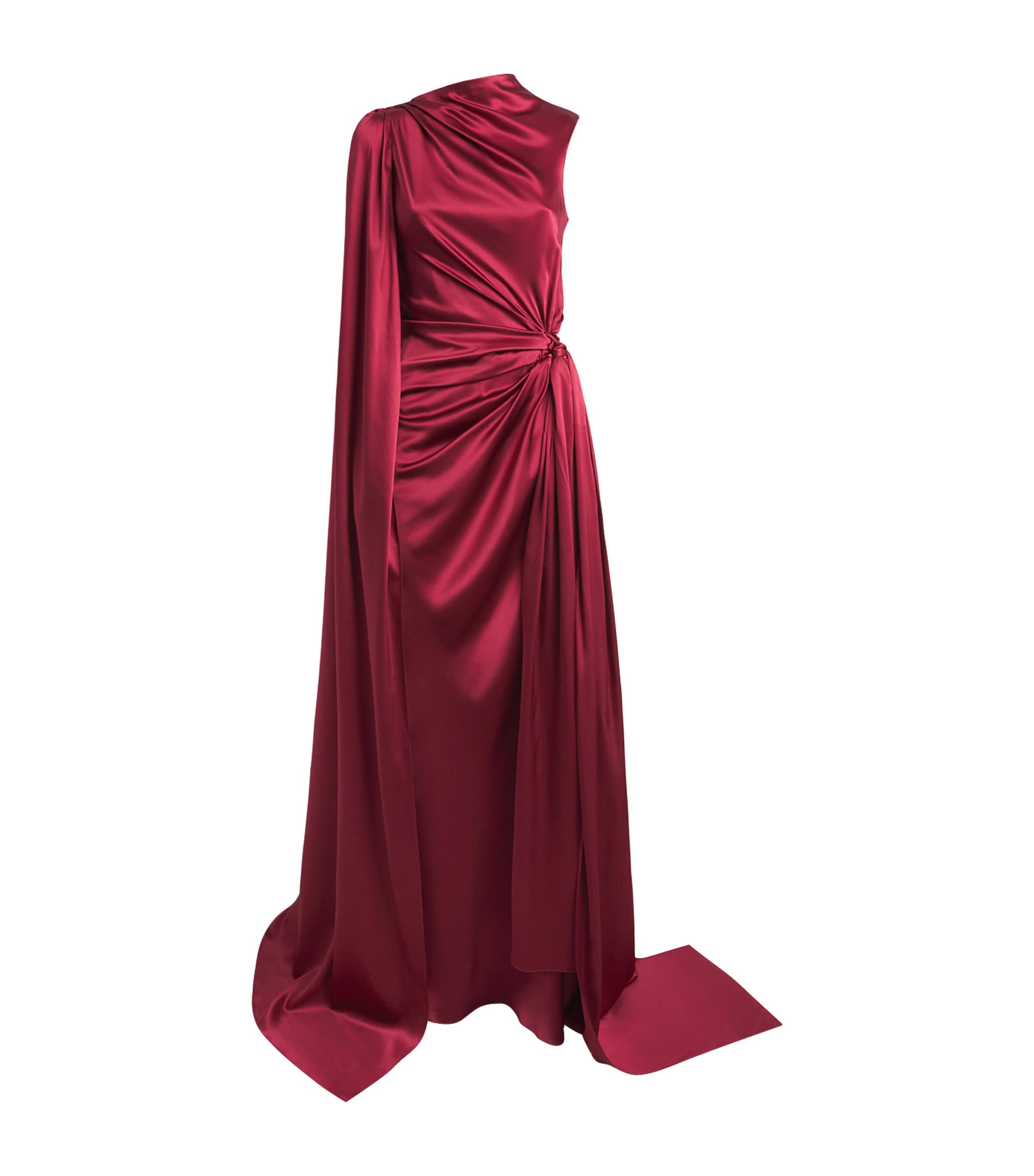 Roksanda Womens Silk Satin Asymmetric Orien Gown Borgonha Image 1