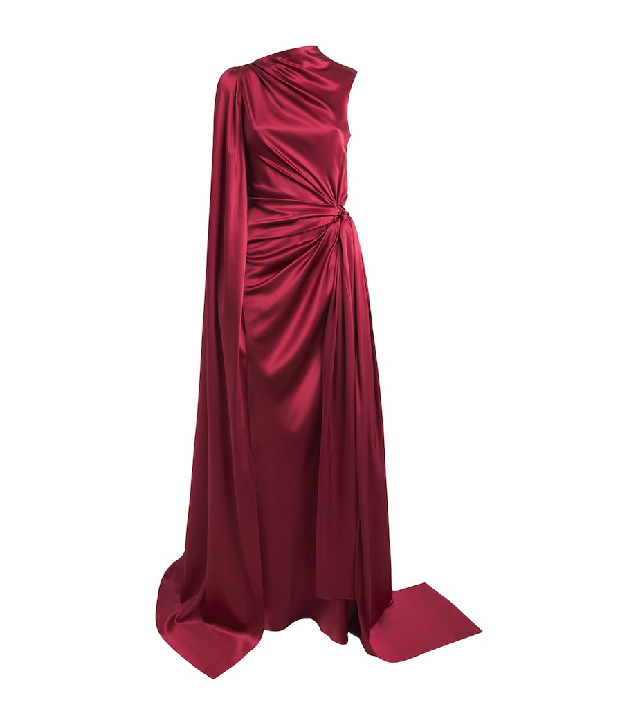 Roksanda Womens Silk Satin Asymmetric Orien Gown Borgonha Image 1