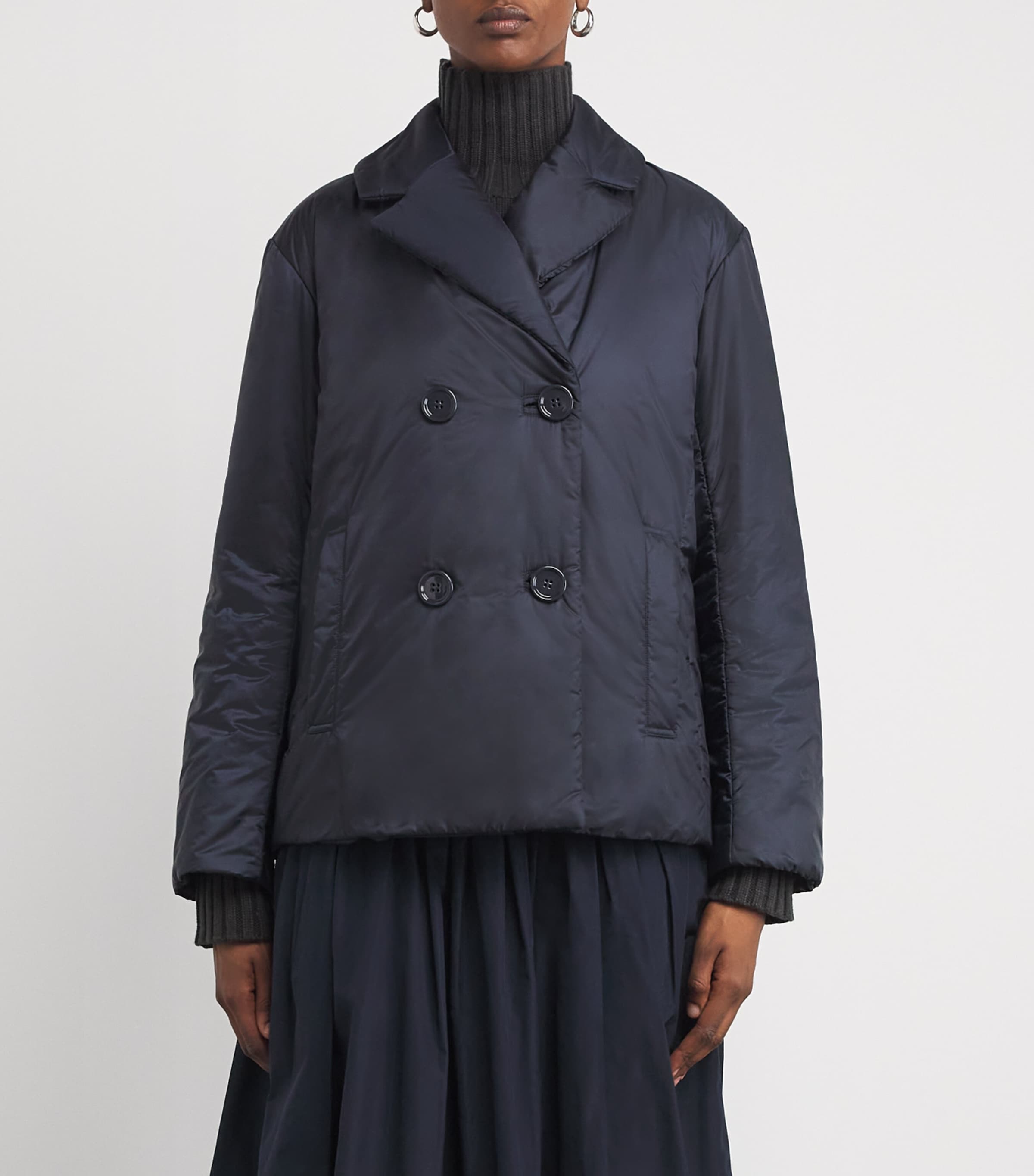 Padded Double-Breasted Jacket MIDNIGHTBLUE Image 3