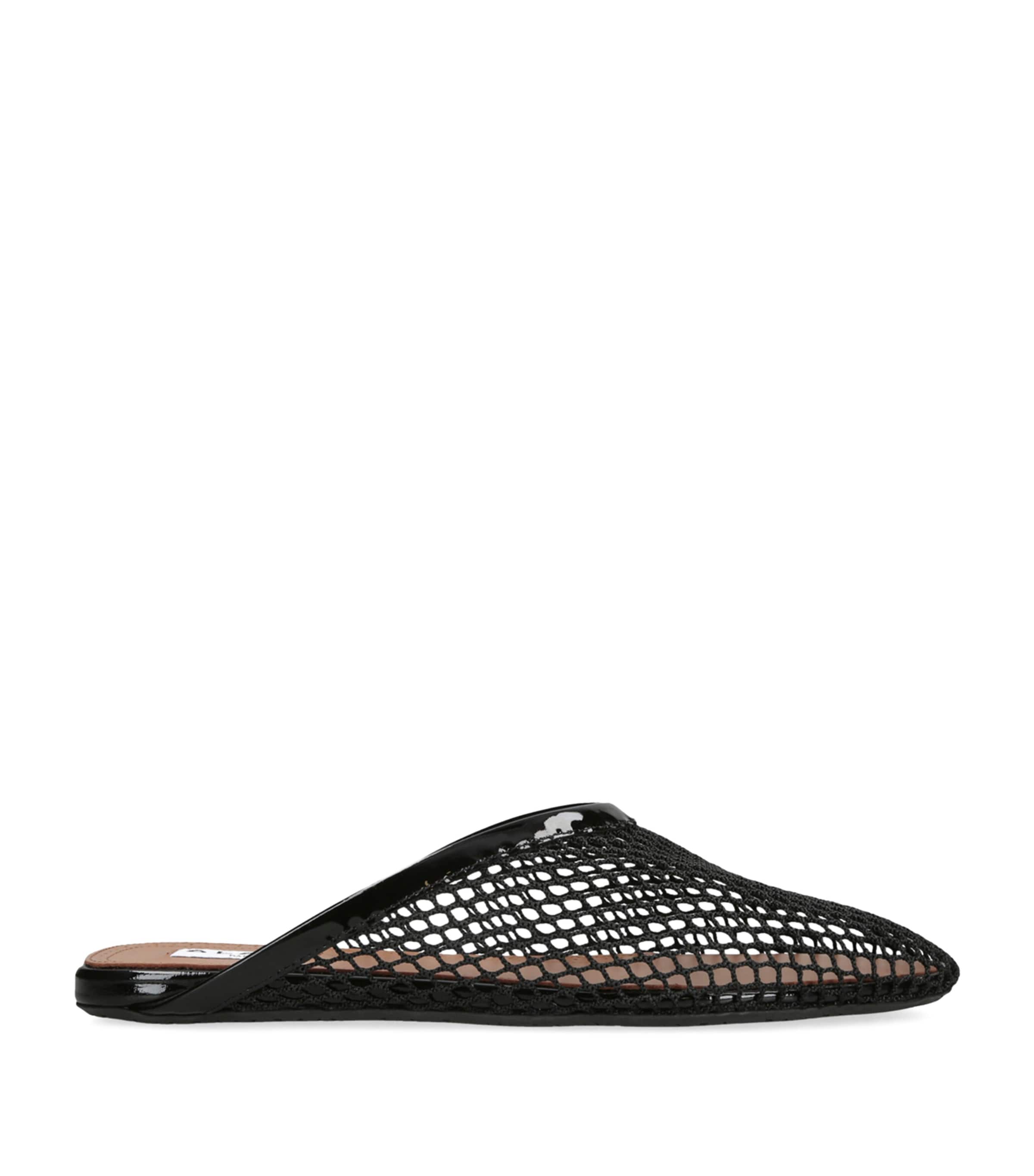 Alaïa Fishnet Mules | Holiday Shop | Womens | Sandals | Women Shoes | Flats | Mules | Flat Mules | Designers | Alaïa