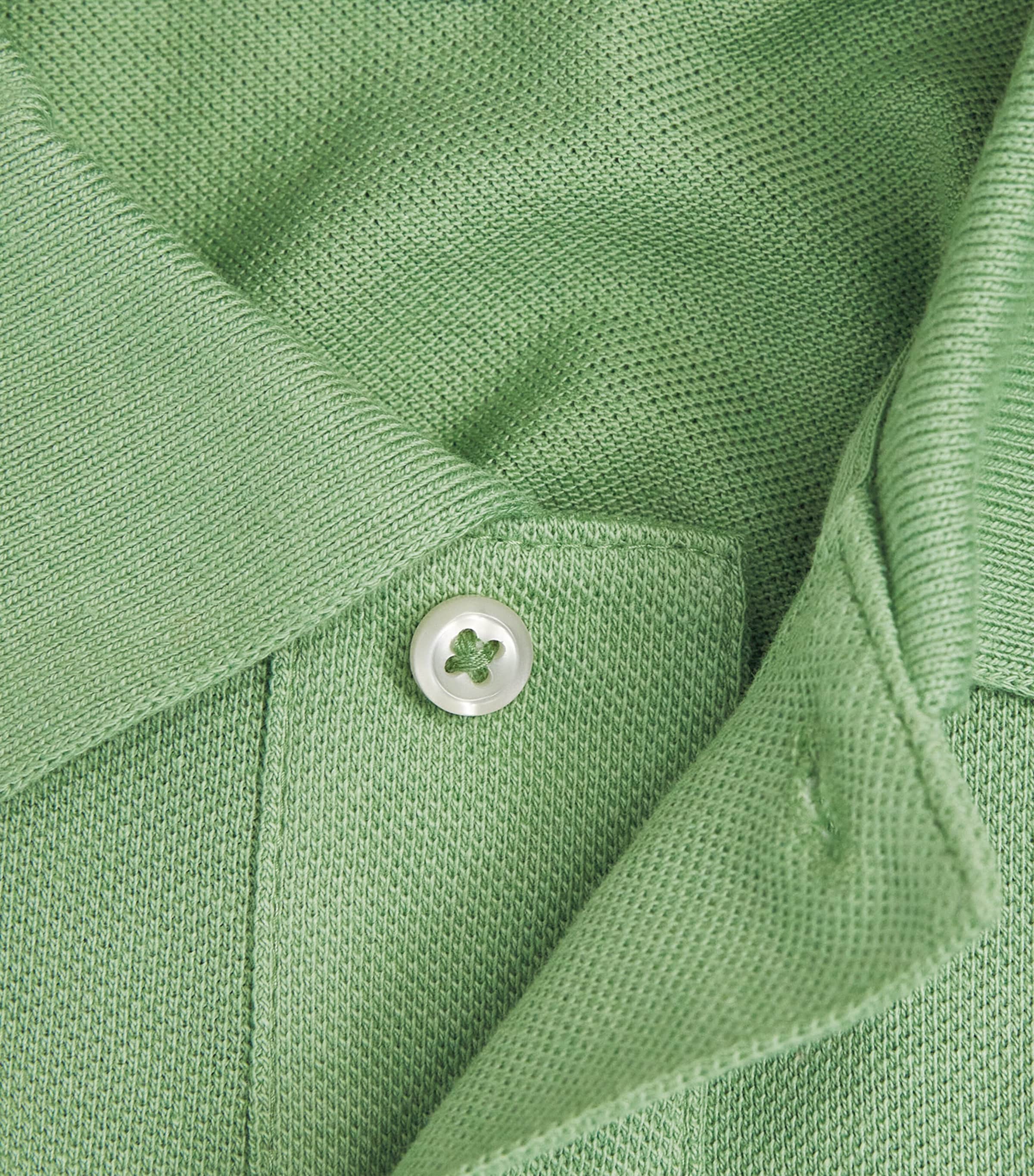 Cotton Mesh Custom-Fit Polo Shirt OUTBACK GREEN Image 5