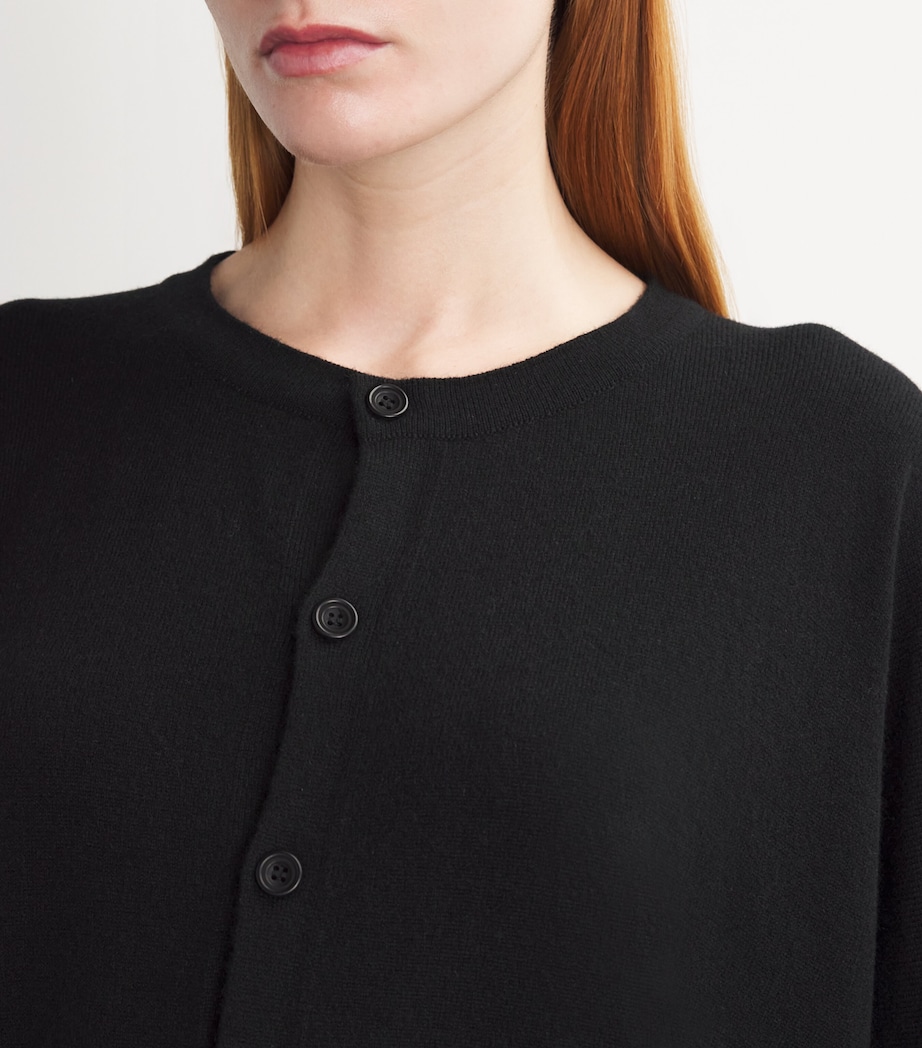 Wool Slim-Sleeve Cardigan BLACK Image 6