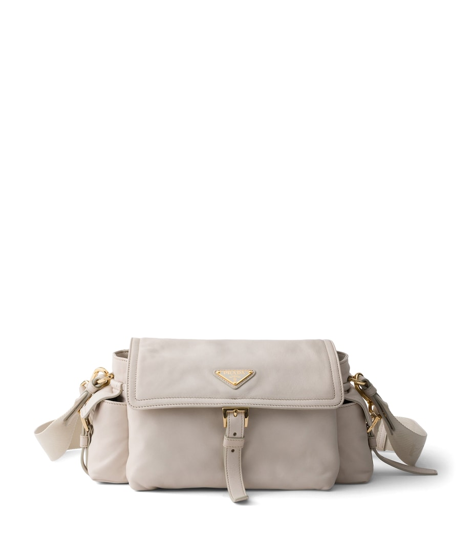 Prada Medium Nappa Leather Explore Shoulder Bag Neutral Image 1