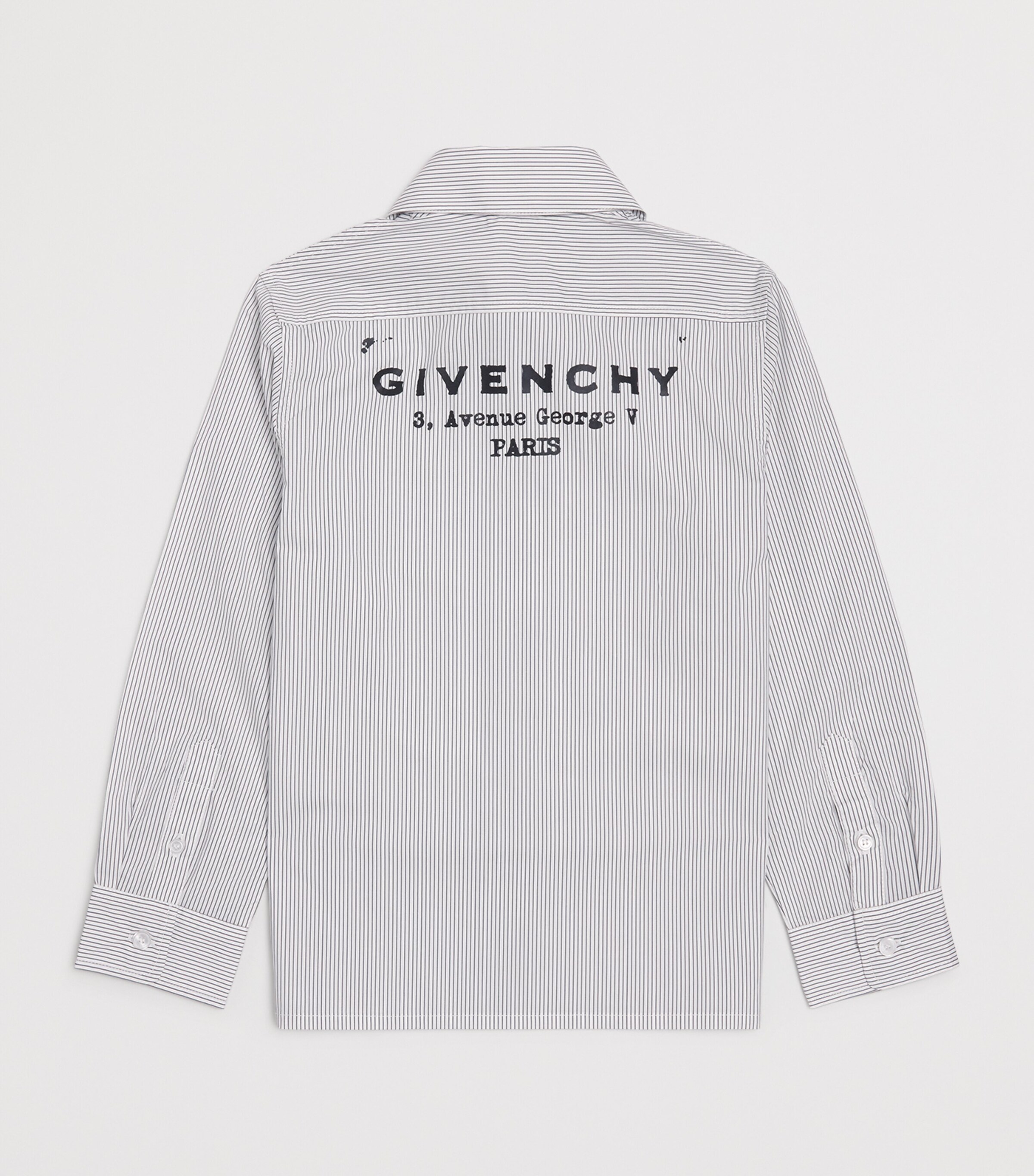 Cotton Stripe Logo Shirt (4-12+ Years) H31082/N78OF WHT NVY Image 2