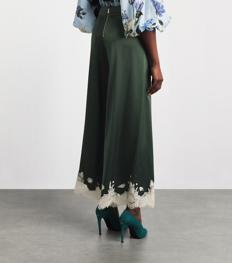 Alice+Olivia Womens Wide-Leg Athena Trousers Dark Fern Image 5