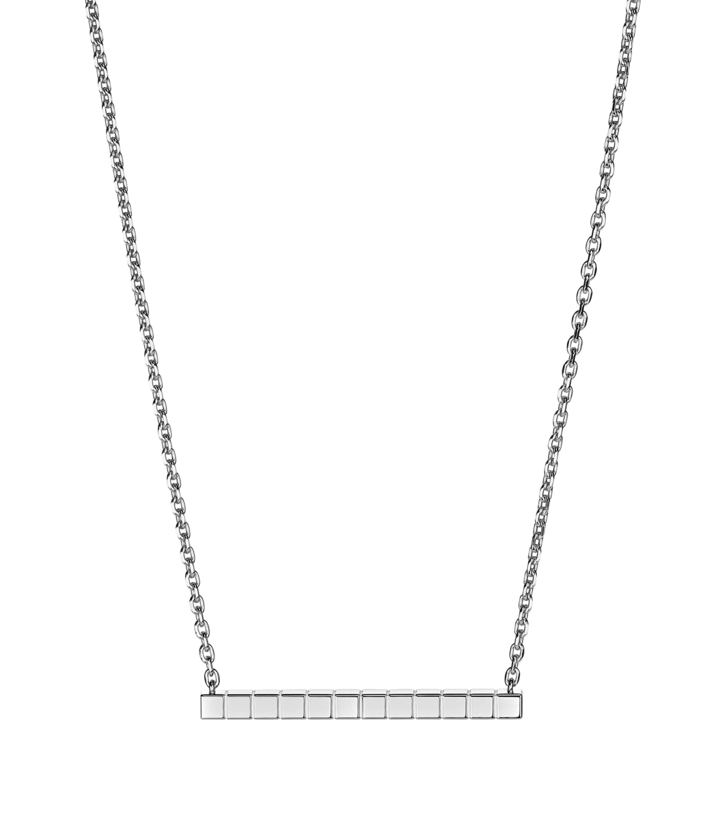 White Gold and Diamond Ice Cube Necklace 18K WHITE GOLD Image 3