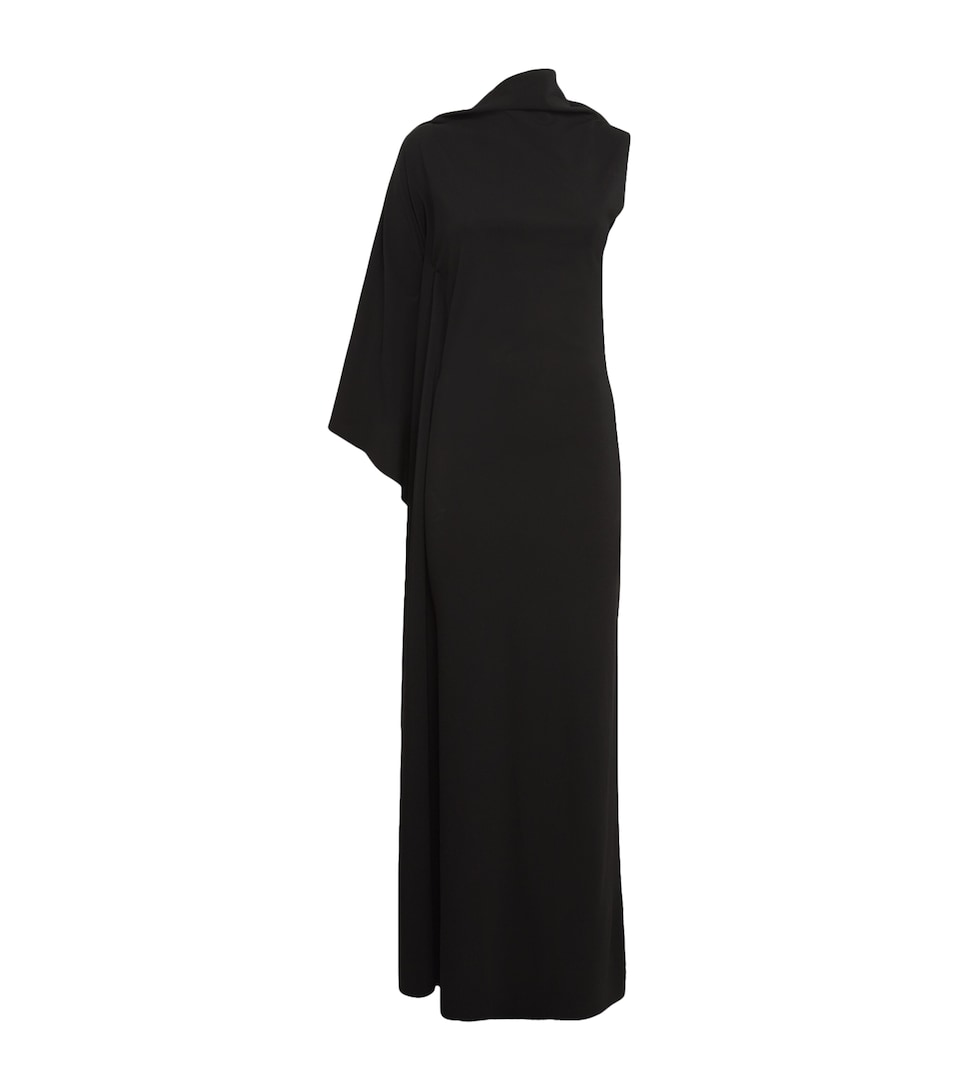 Asymmetric Draped Maxi Dress