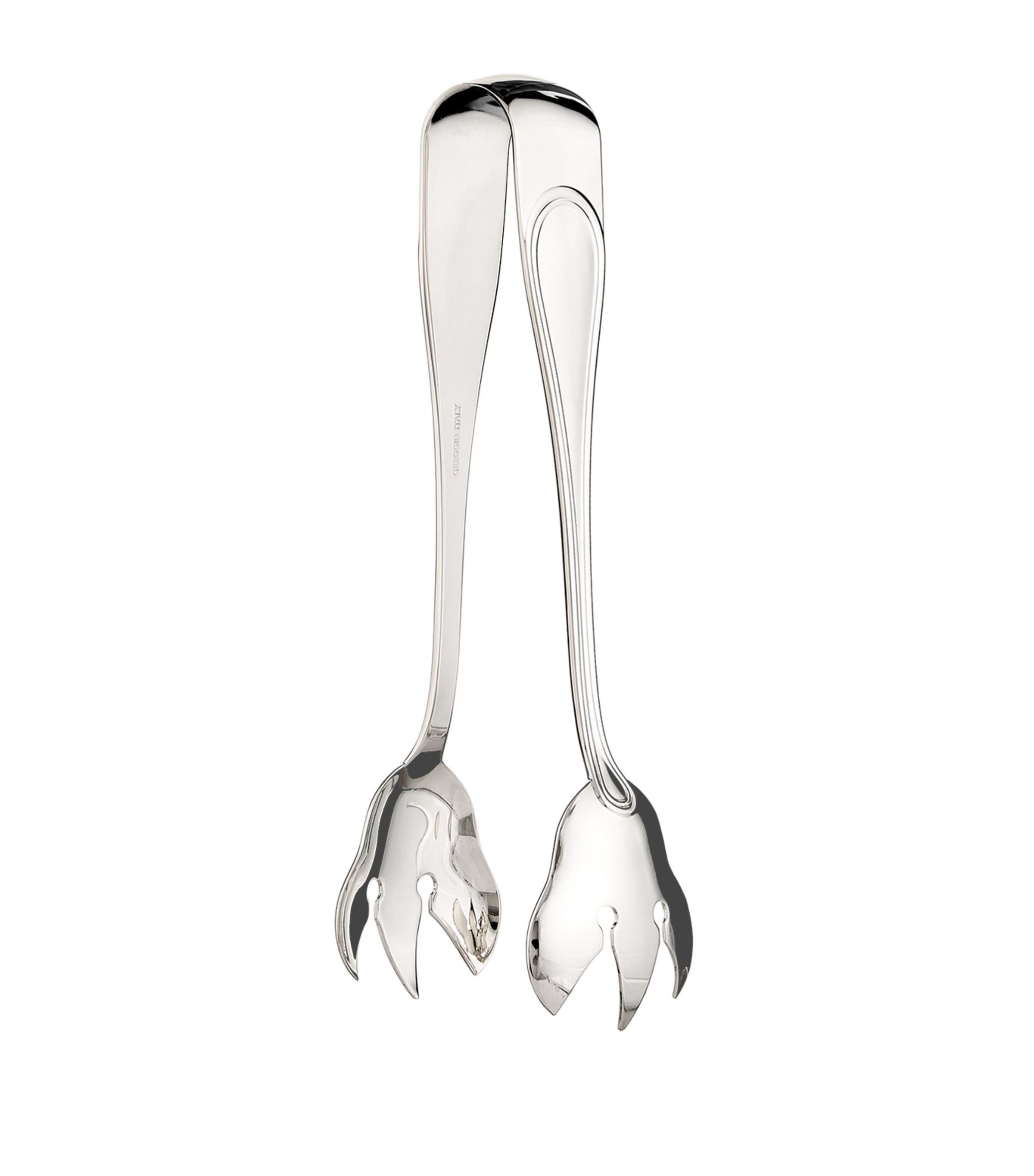Greggio Silver Plated Georgian Ice Tongs In Silver