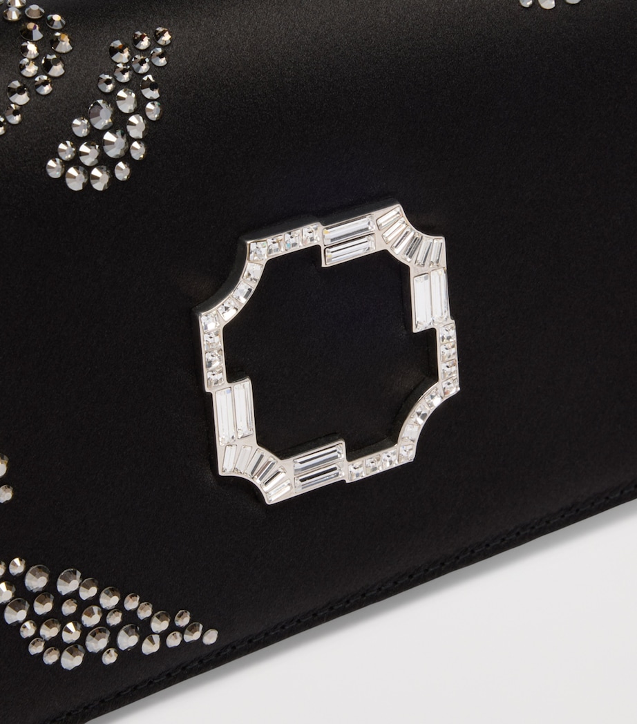 Satin Embellished Vivien Clutch Bag BLACK Image 6