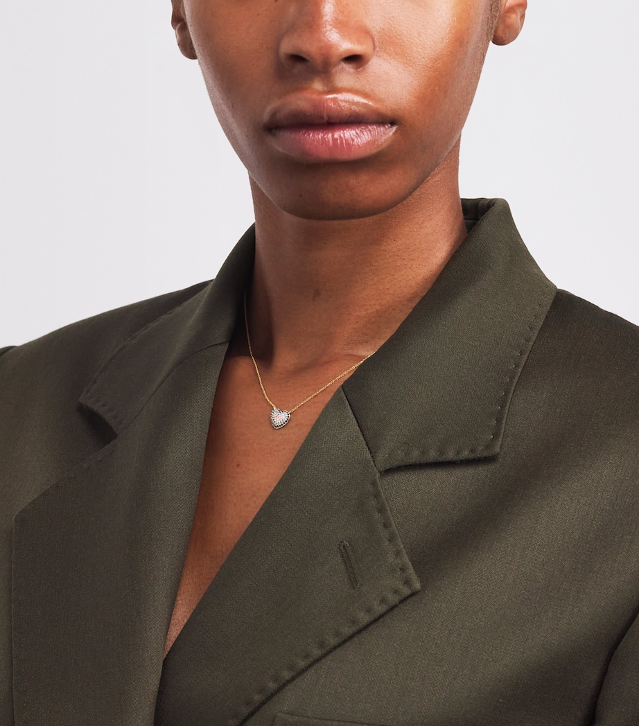 Yellow Gold and Sapphire Heart Lucy Necklace YELLOW GOLD Image 2