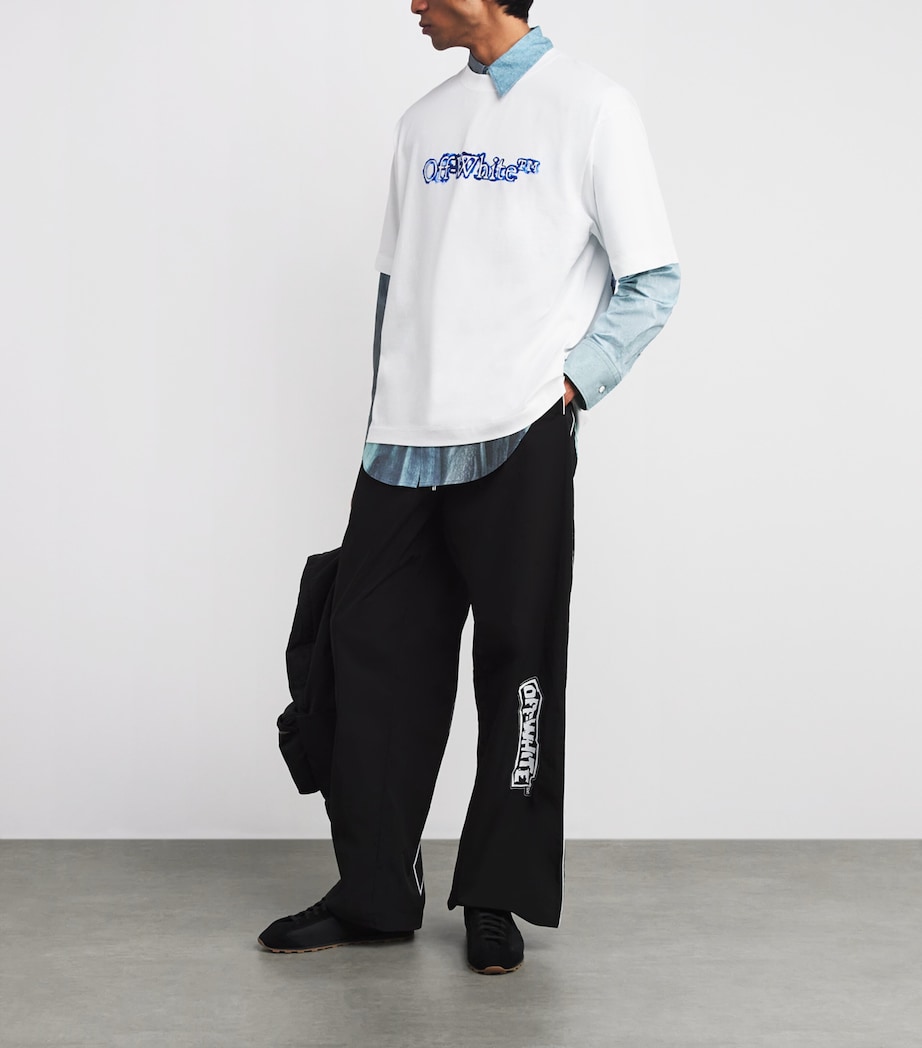 Logo Print Trackpants BLACK-WHITE Image 2
