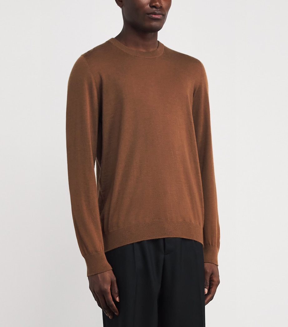 Superfine Cashmere Crew-Neck Sweater SB7300 DARK CAMEL Image 3