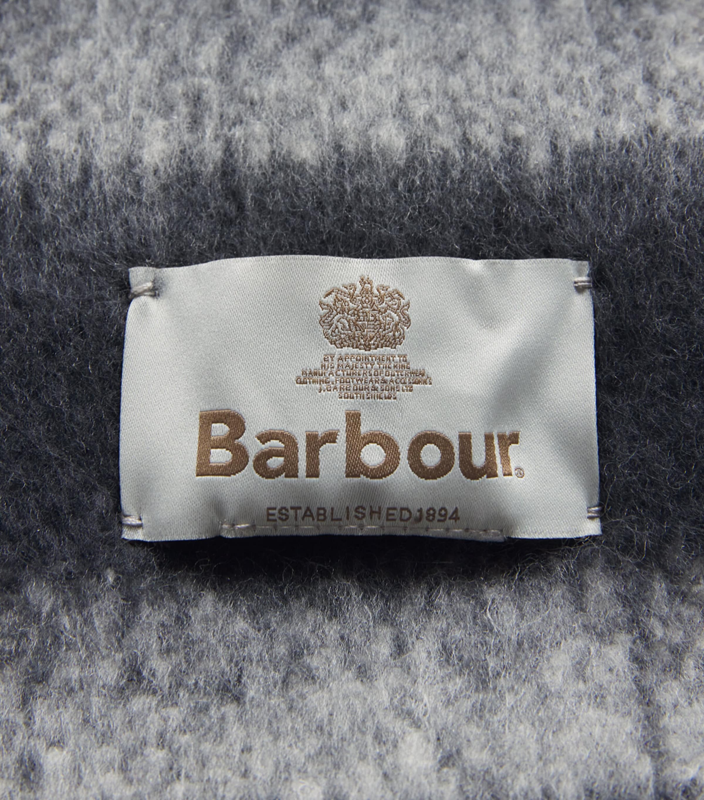 Barbour Knitted Bouclé Tartan Isla Scarf Ecru Muted Tartan Image 2
