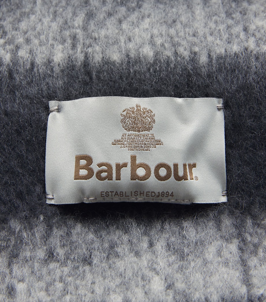 Barbour Knitted Bouclé Tartan Isla Scarf Ecru Muted Tartan Image 2