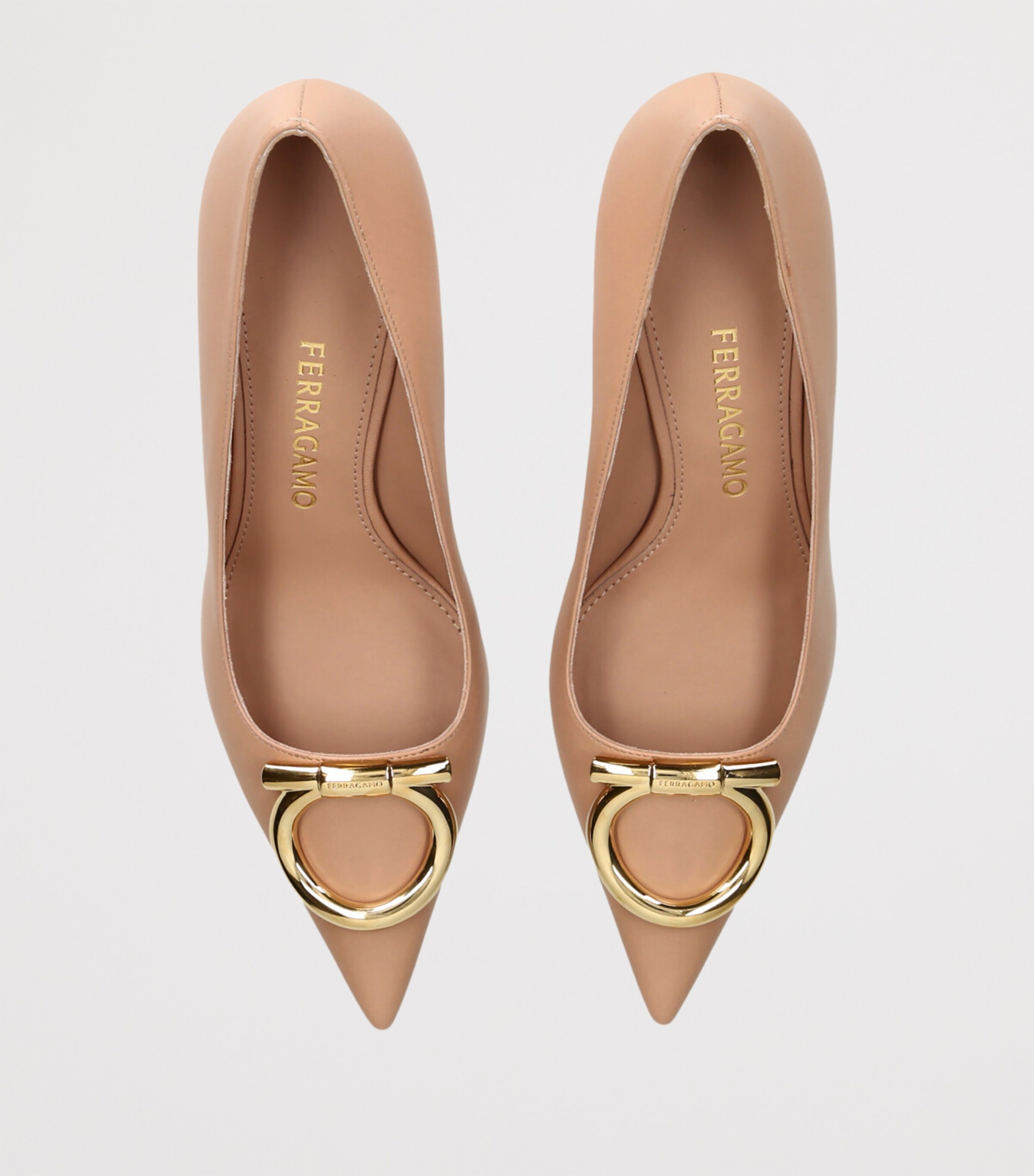 Salvatore Ferragamo Leather Lara Pumps 70 Blush Image 4