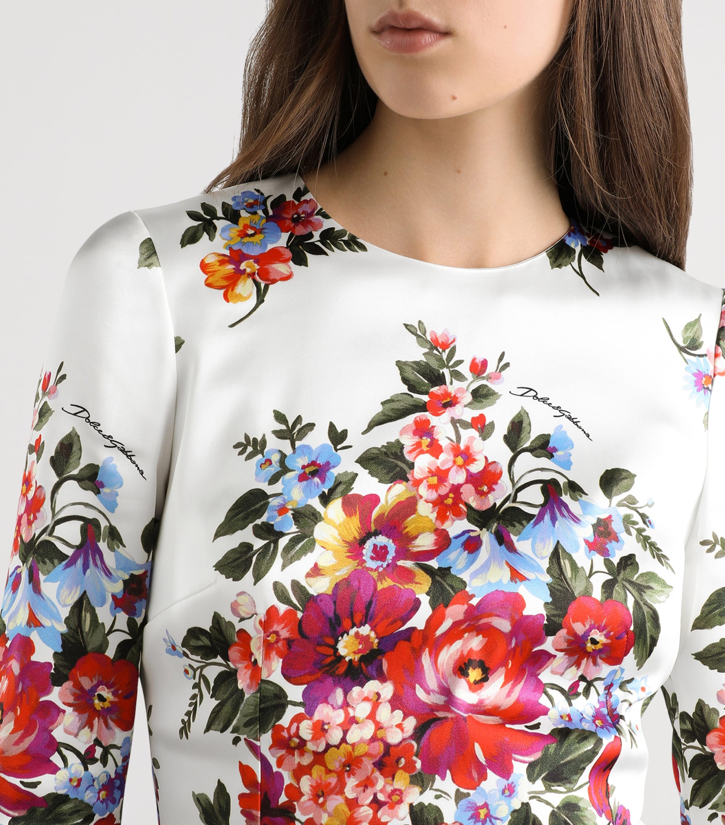 Dolce&Gabbana Womens Floral Midi Dress Mazz Image 4