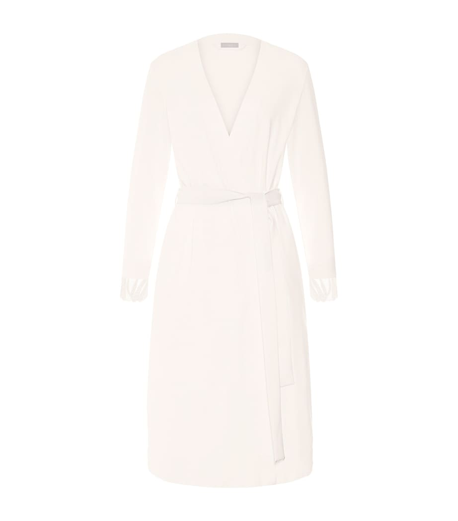 Hanro Womens Cotton Rosaria Robe Off White Image 1
