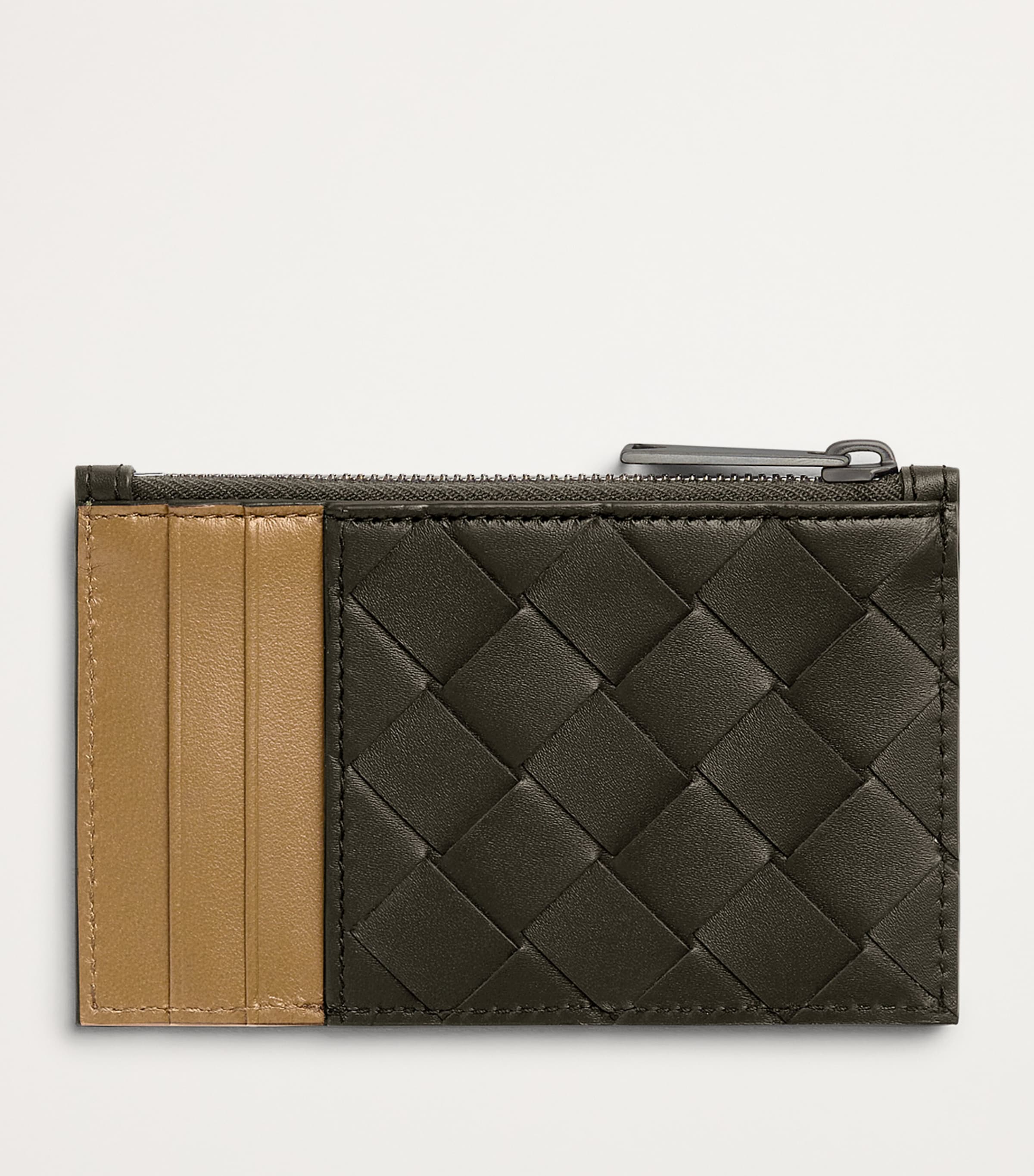 Bottega Veneta Leather Intrecciato Zipped Card Case | Harrods US