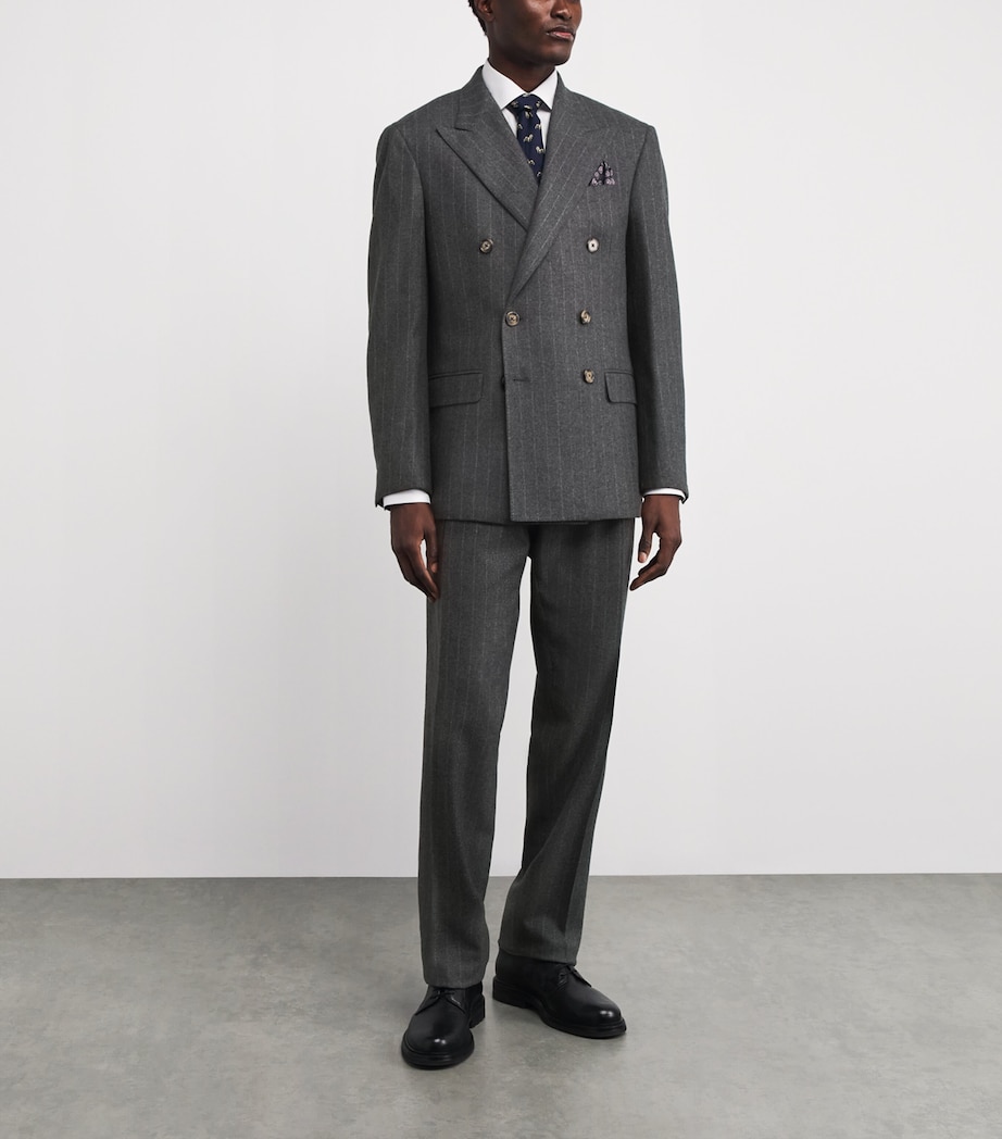 Wool Chalk-Stripe 2-Piece Suit GREY Image 3