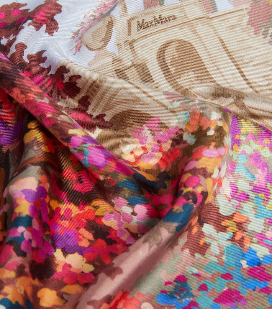 Max Mara Silk Printed Scarf Midnightblue Image 3