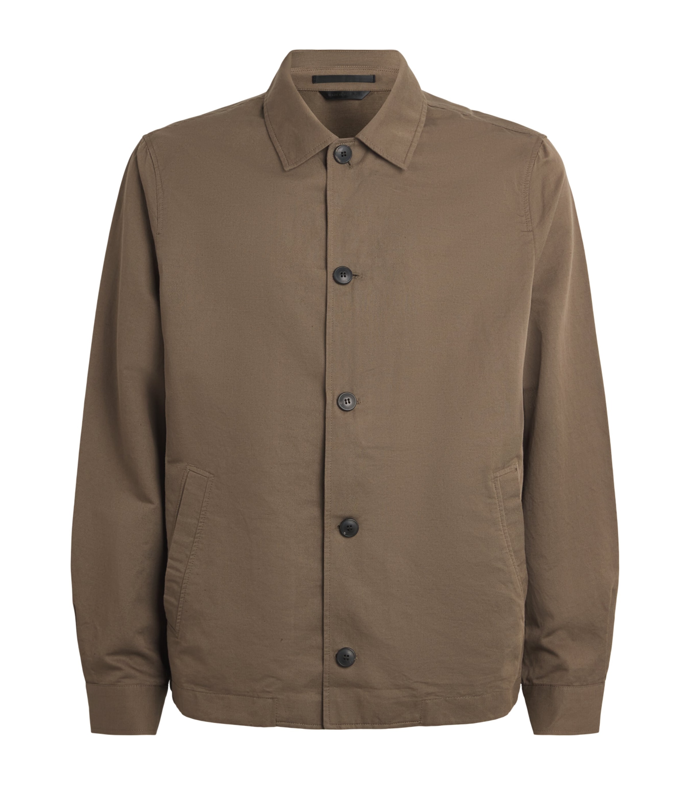 Sunspel Mens Cotton-Linen Field Jacket Brgr Dark Image 1