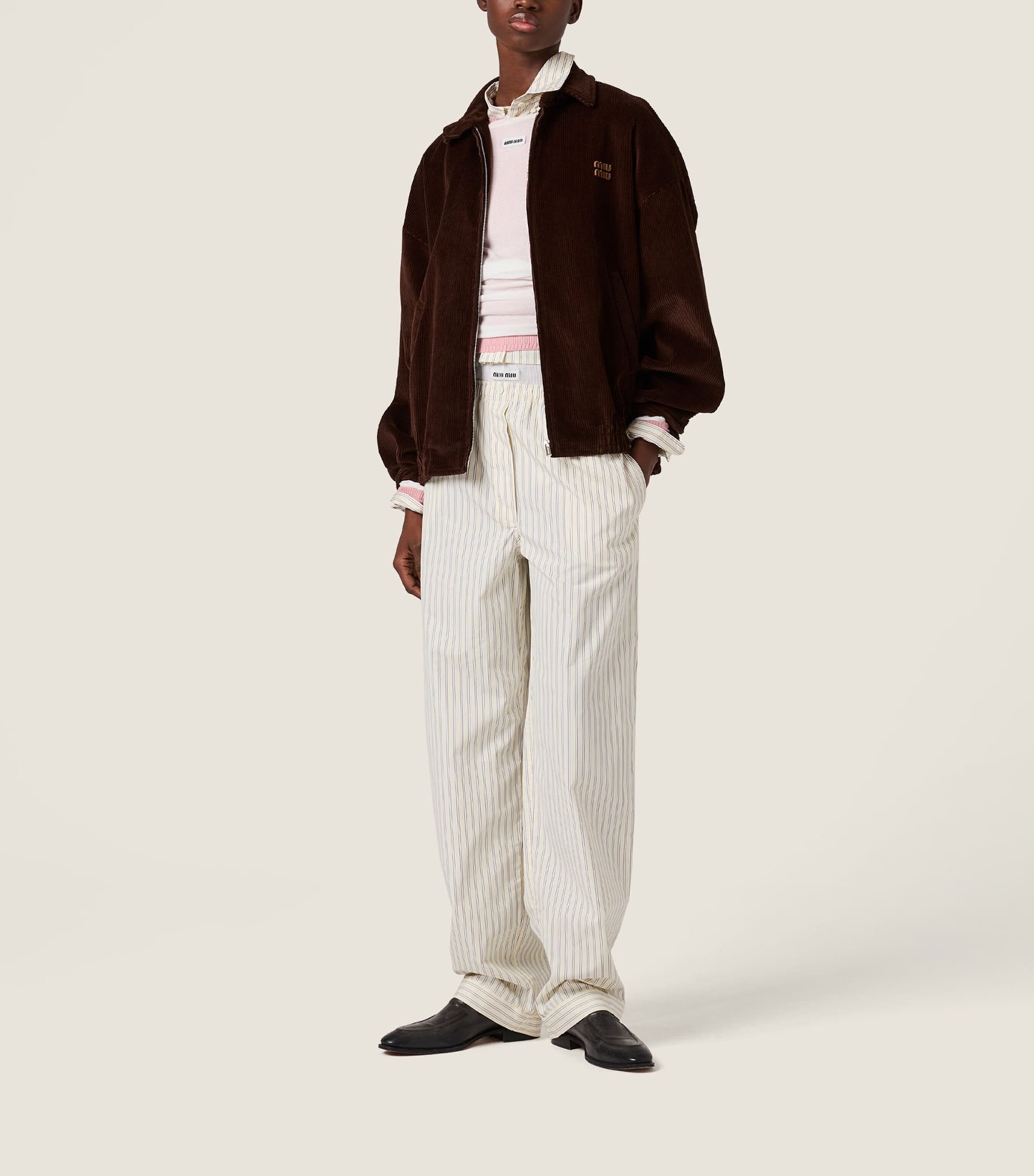 Miu Miu Womens Corduroy Logo Blouson Jacket Image 2