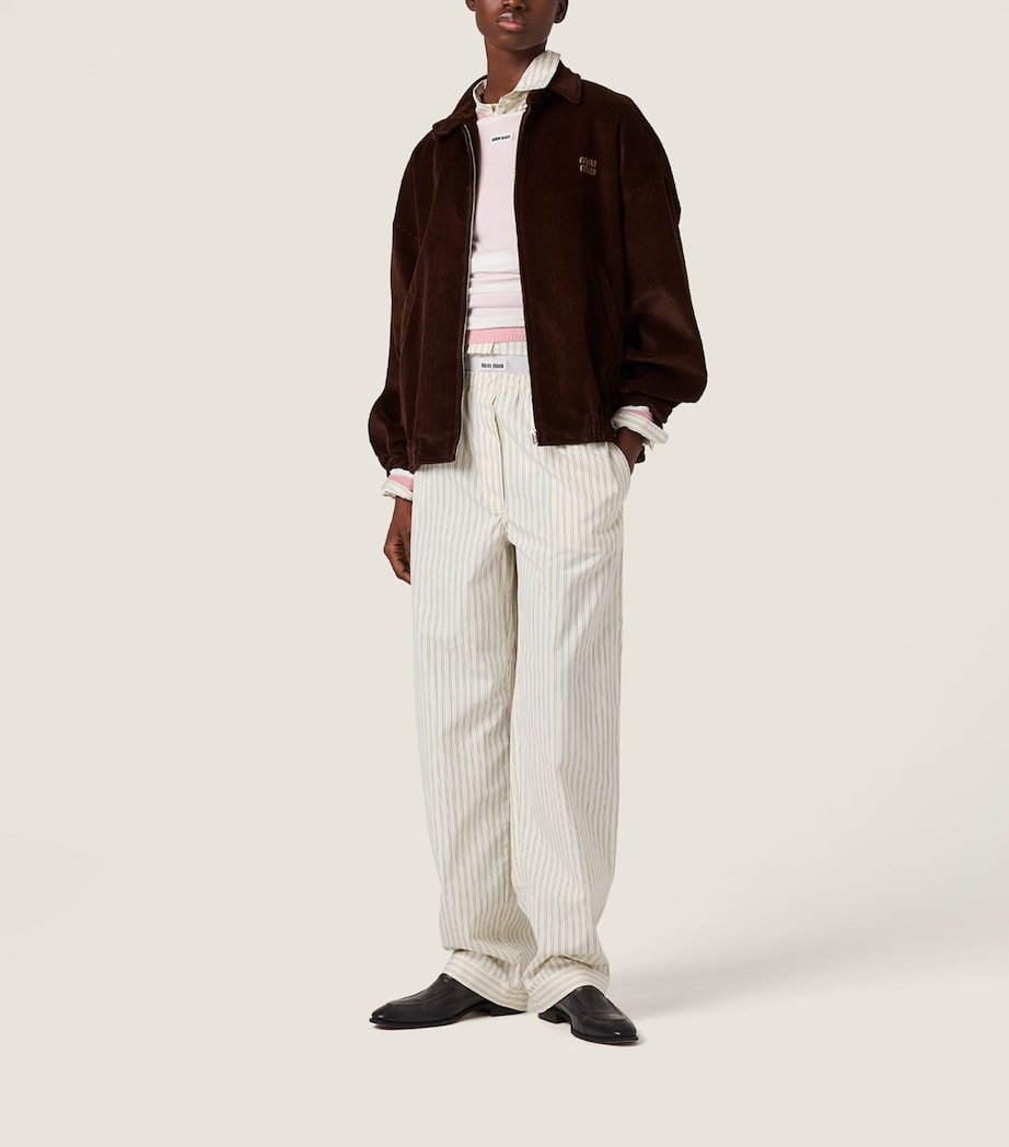 Miu Miu Womens Corduroy Logo Blouson Jacket Image 2