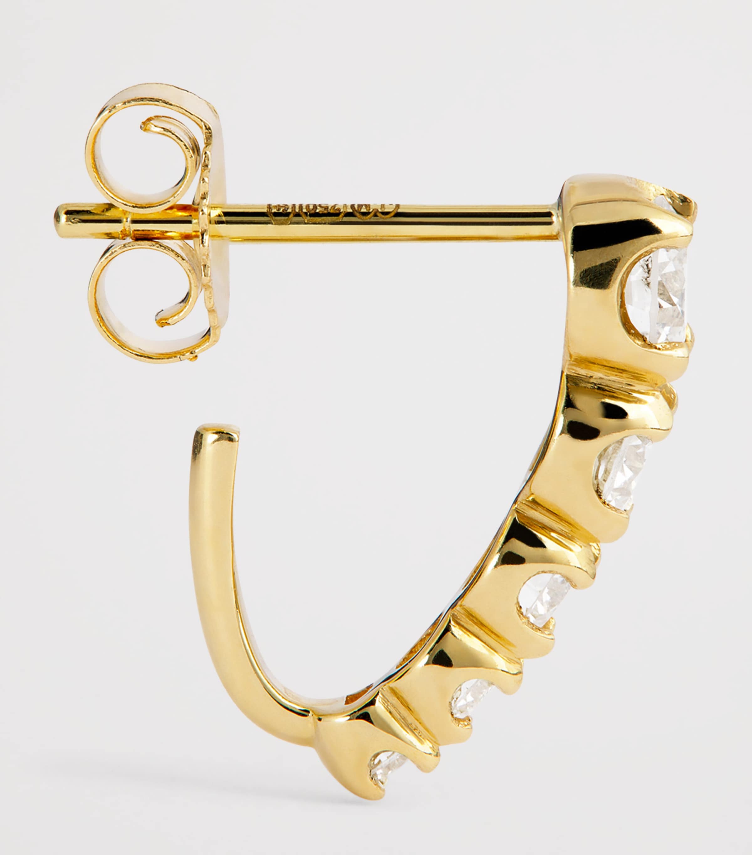 Large Yellow Gold and Diamond Edith Stud Earrings YELLOW GOLD Image 4