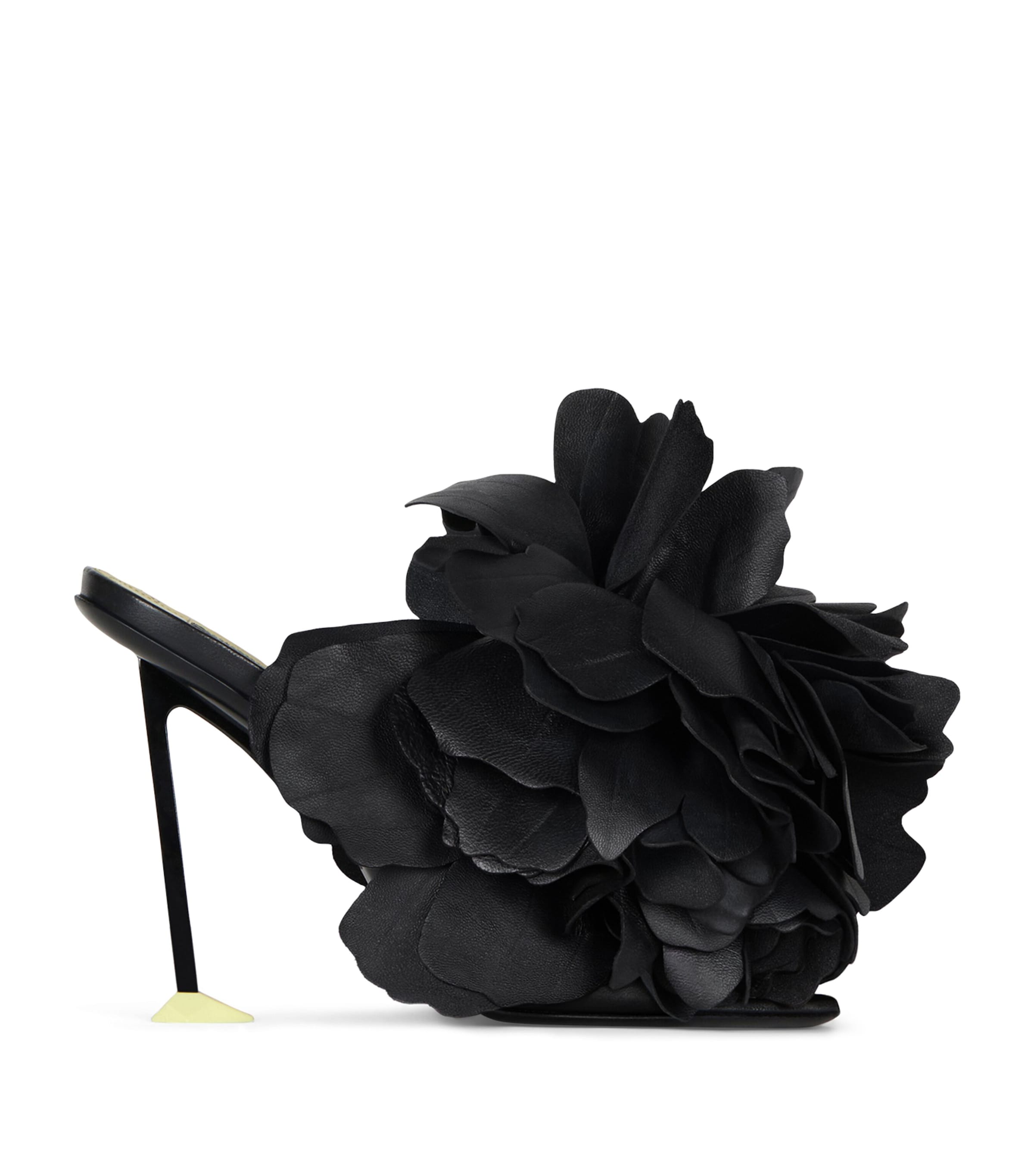Givenchy Leather Boudoir Rose Heeled Mules 95 Black Image 1