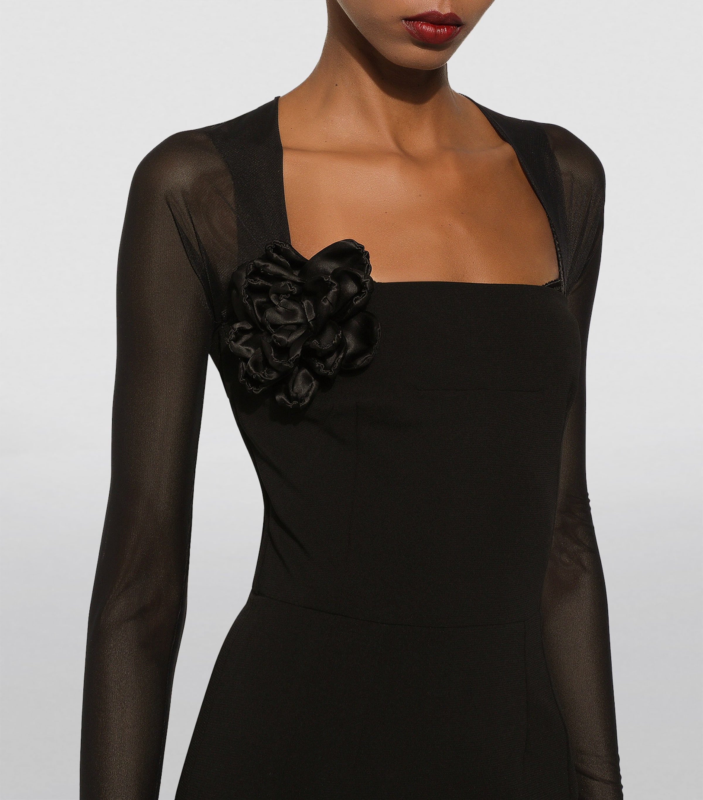 Rose Midi Dress N0000-BLACK Image 6