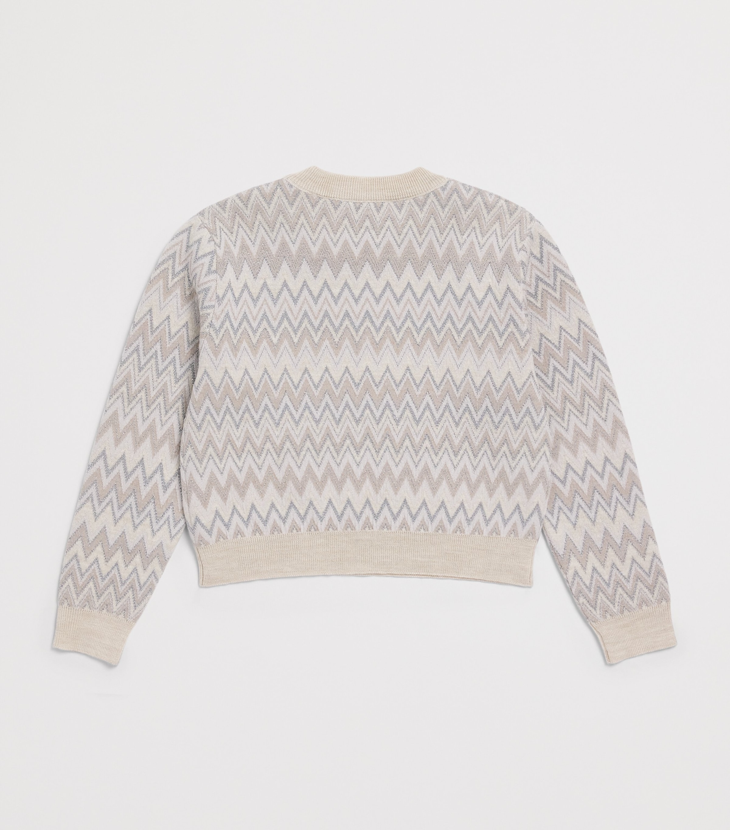 Missoni Kids Wool-Blend Cotton Zigzag Sweater (4-14 Years) Beige.ch.mel/argento Image 2