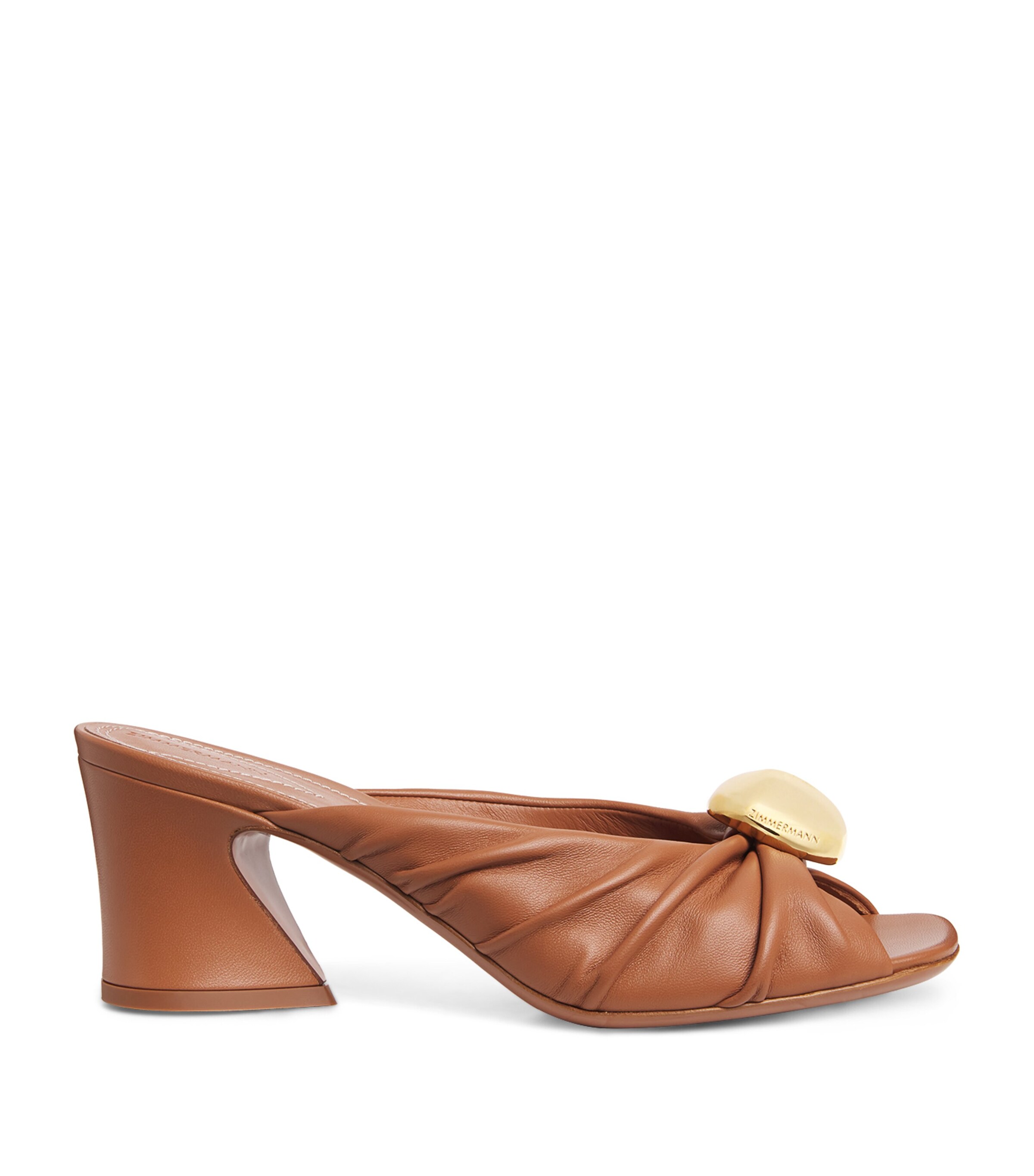 Zimmermann Gleam 75 Leather Mules In Brown