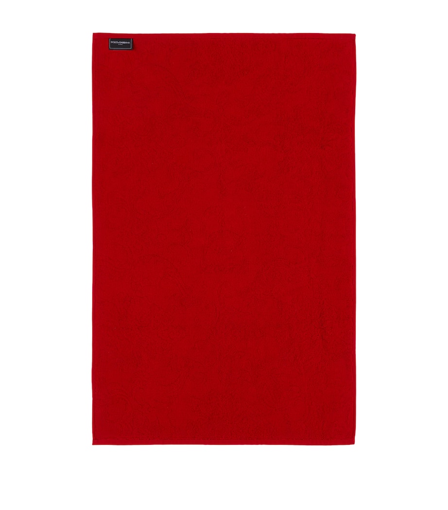 Cotton Jacquard Bath Mat (87cm x 54cm) U0019 ROSSO Image 2