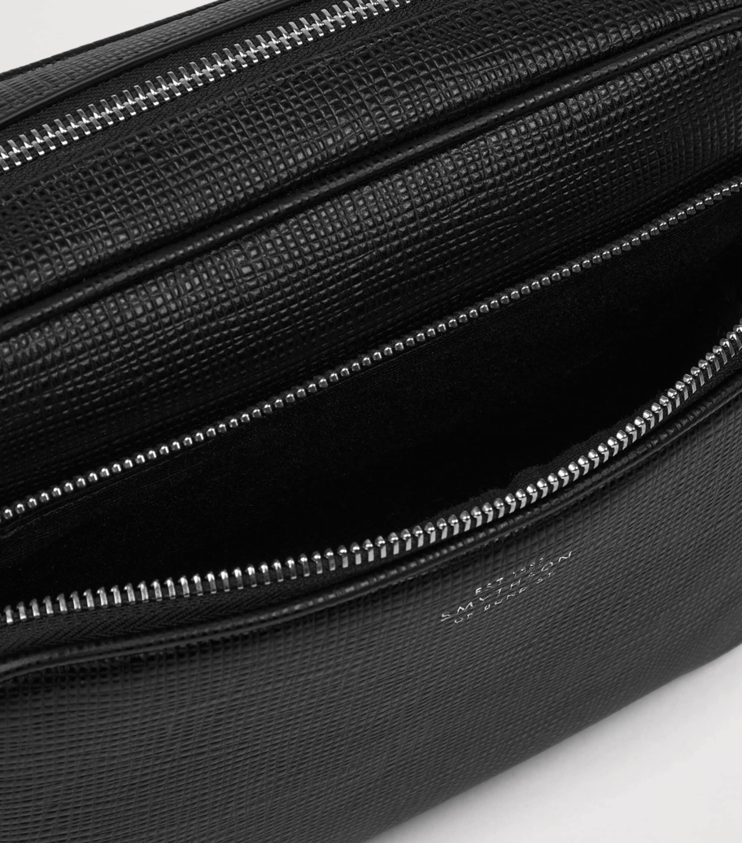 Smythson Leather Panama Cross-Body Bag Black Image 7