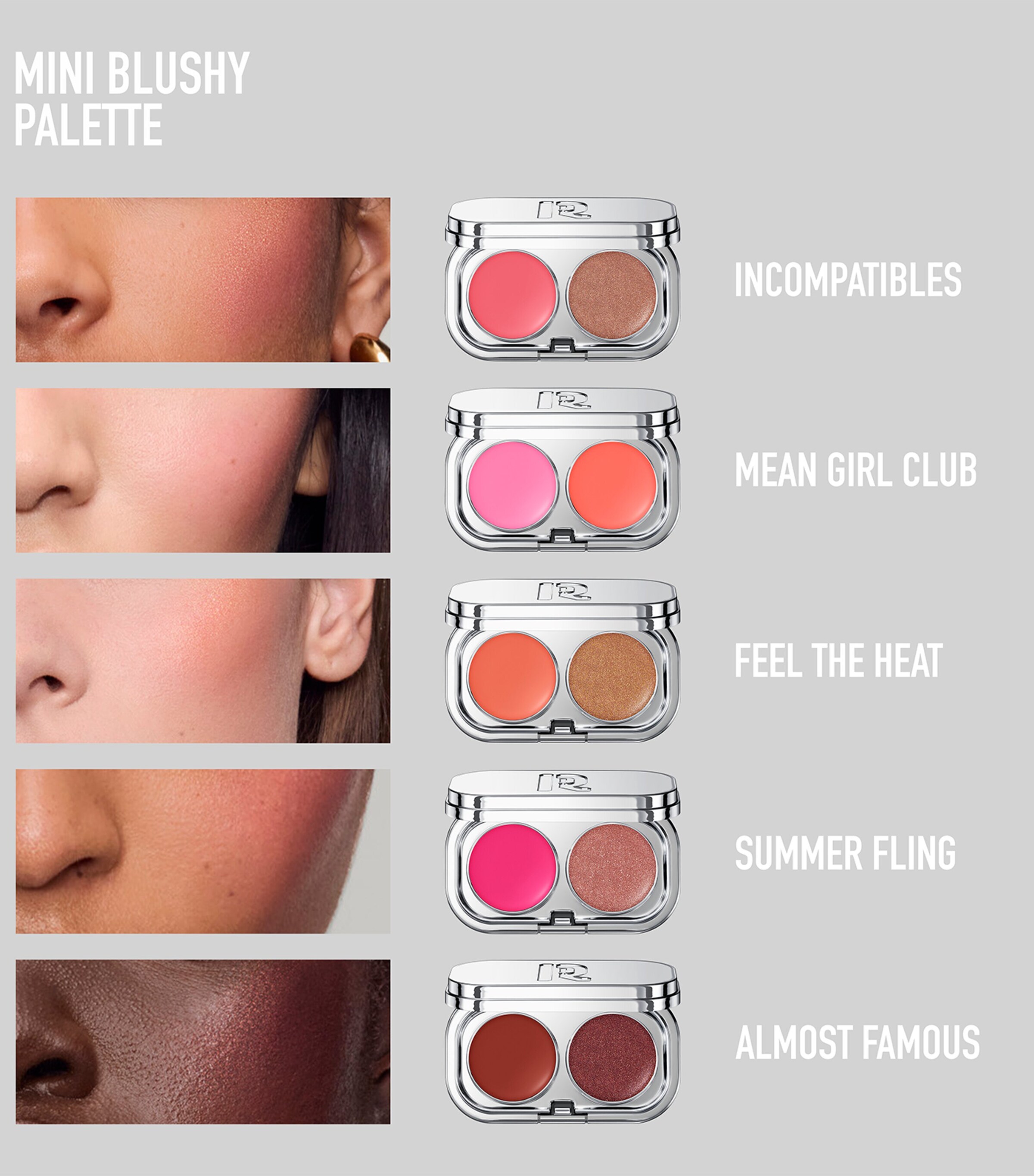 Rabanne Mini Blushy Palette Balm-to-Skin Tinted Blush Feel The Heat Image 5