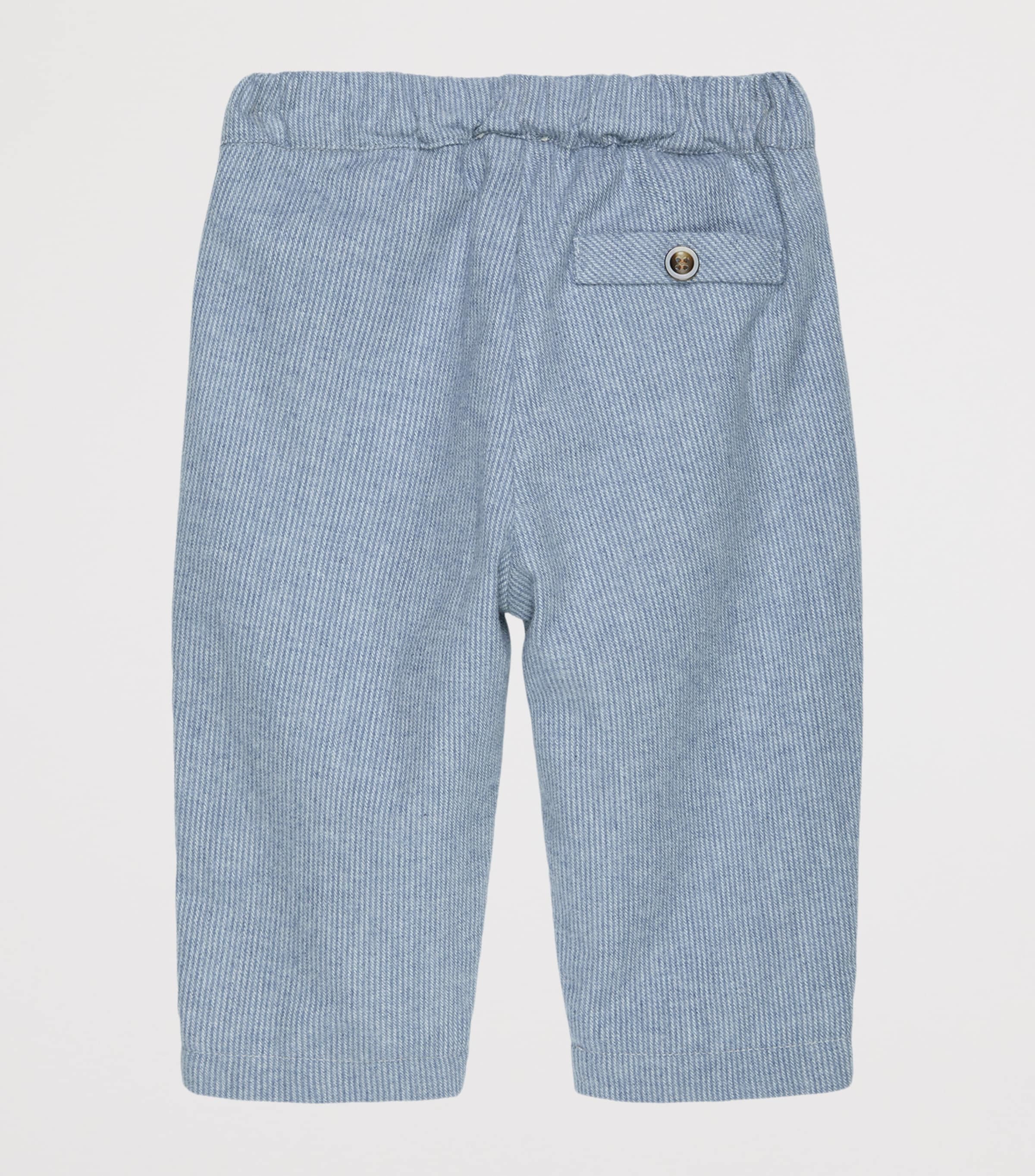 Trotters Cotton Rafferty Trousers (6-24 Months) Pale Blue Image 2