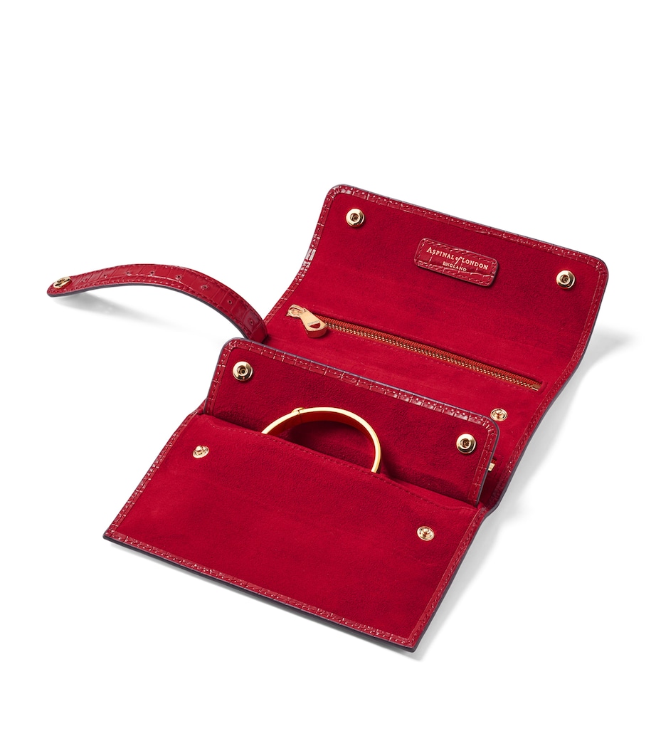 Aspinal Of London Leather Jewellery Roll Red Image 6