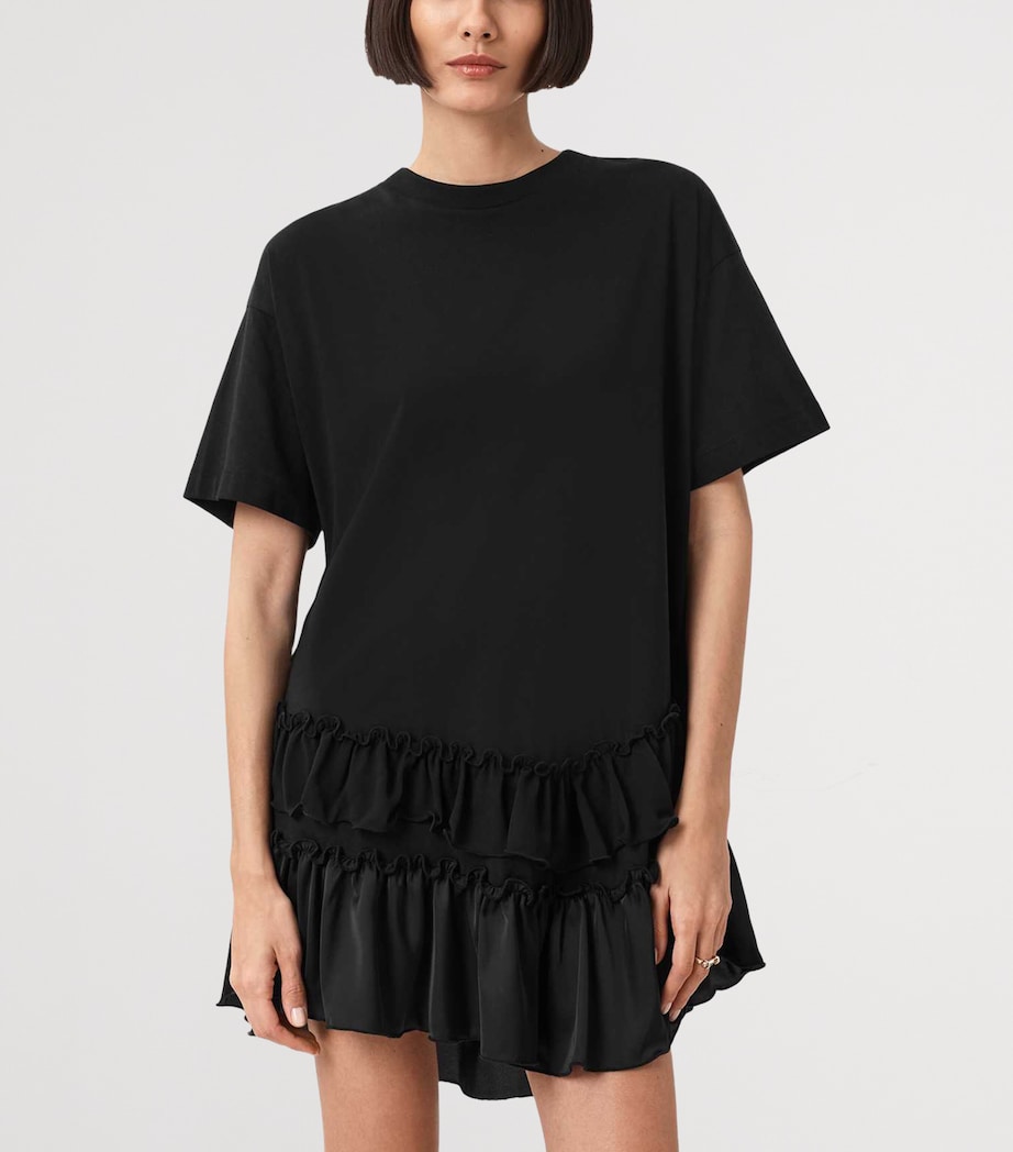 AllSaints Womens Organic Cotton Feyre Mini Dress Black Image 3