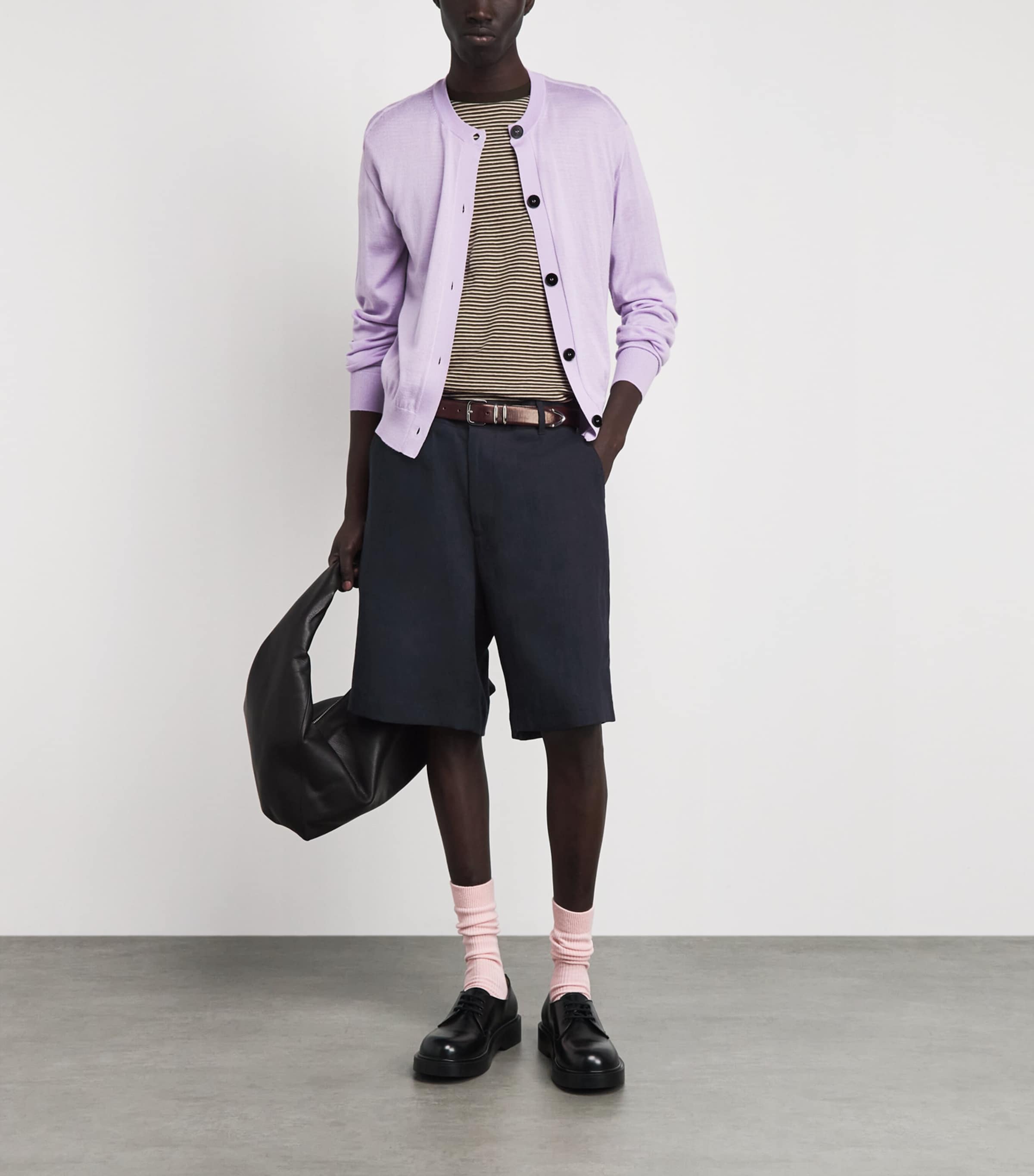 Paul Smith Mens Linen Chino Shorts Dark Navy Image 2
